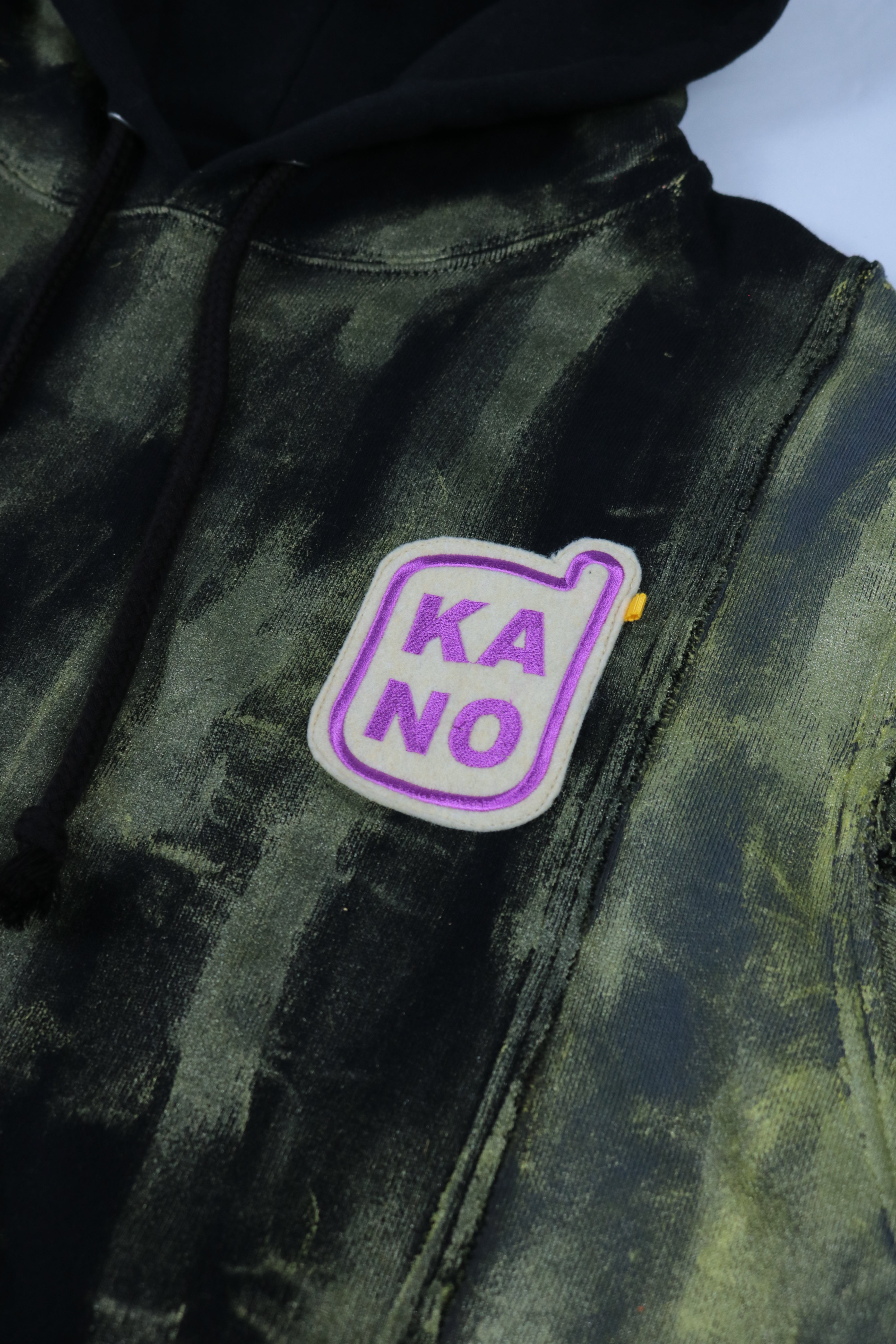 bi-color paint hoodie