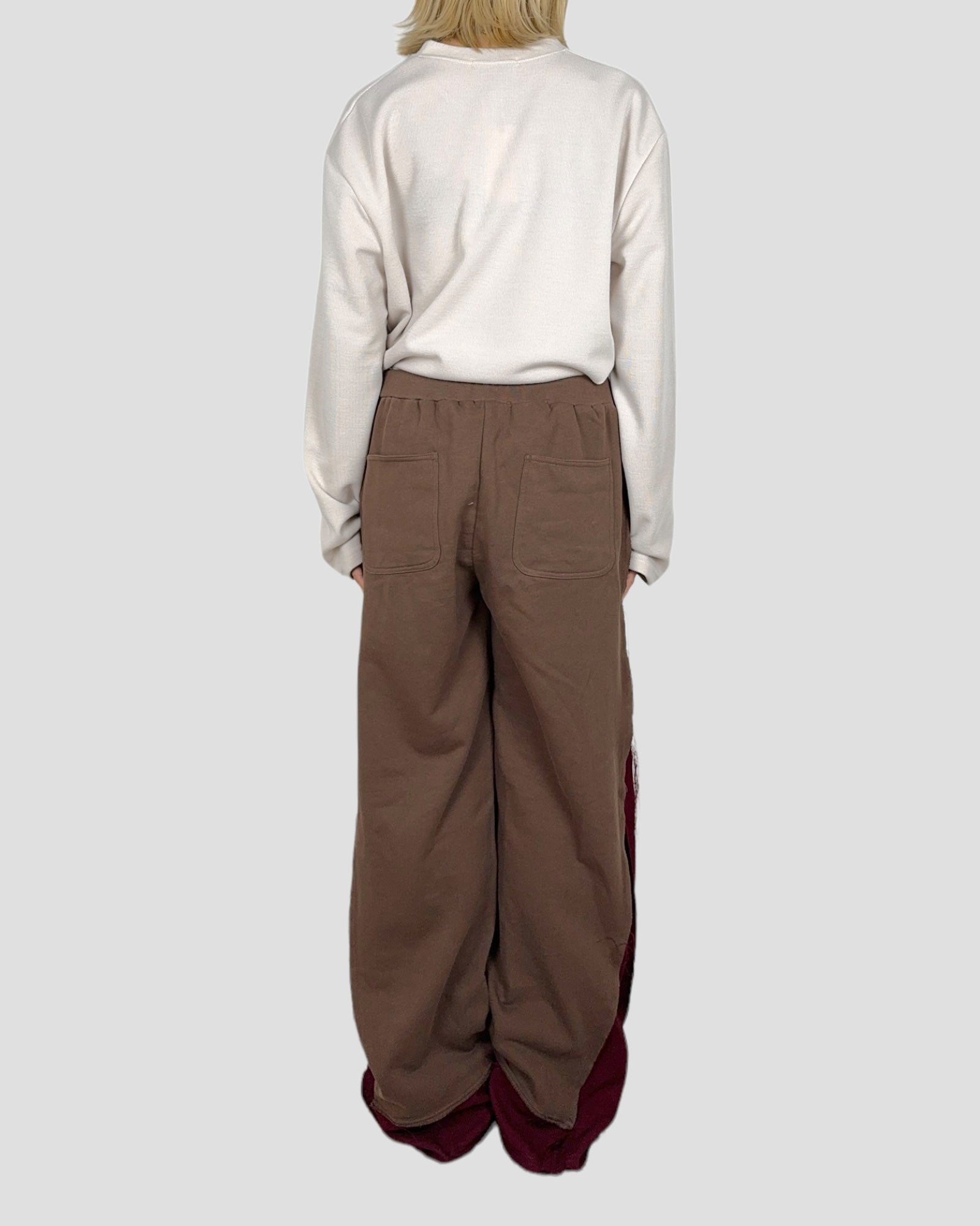 bi-color wide sweat pants