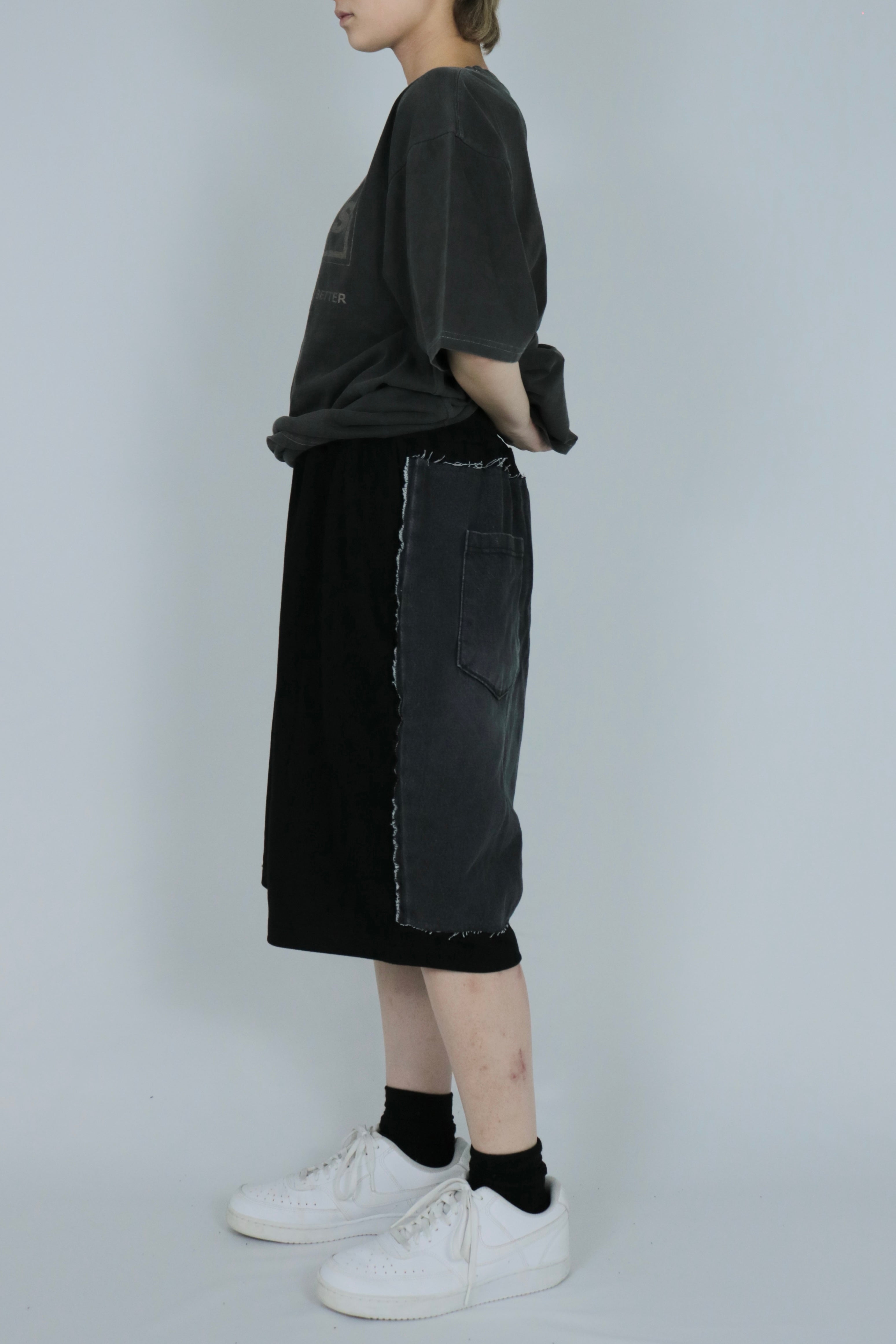 Bicolor design half pants