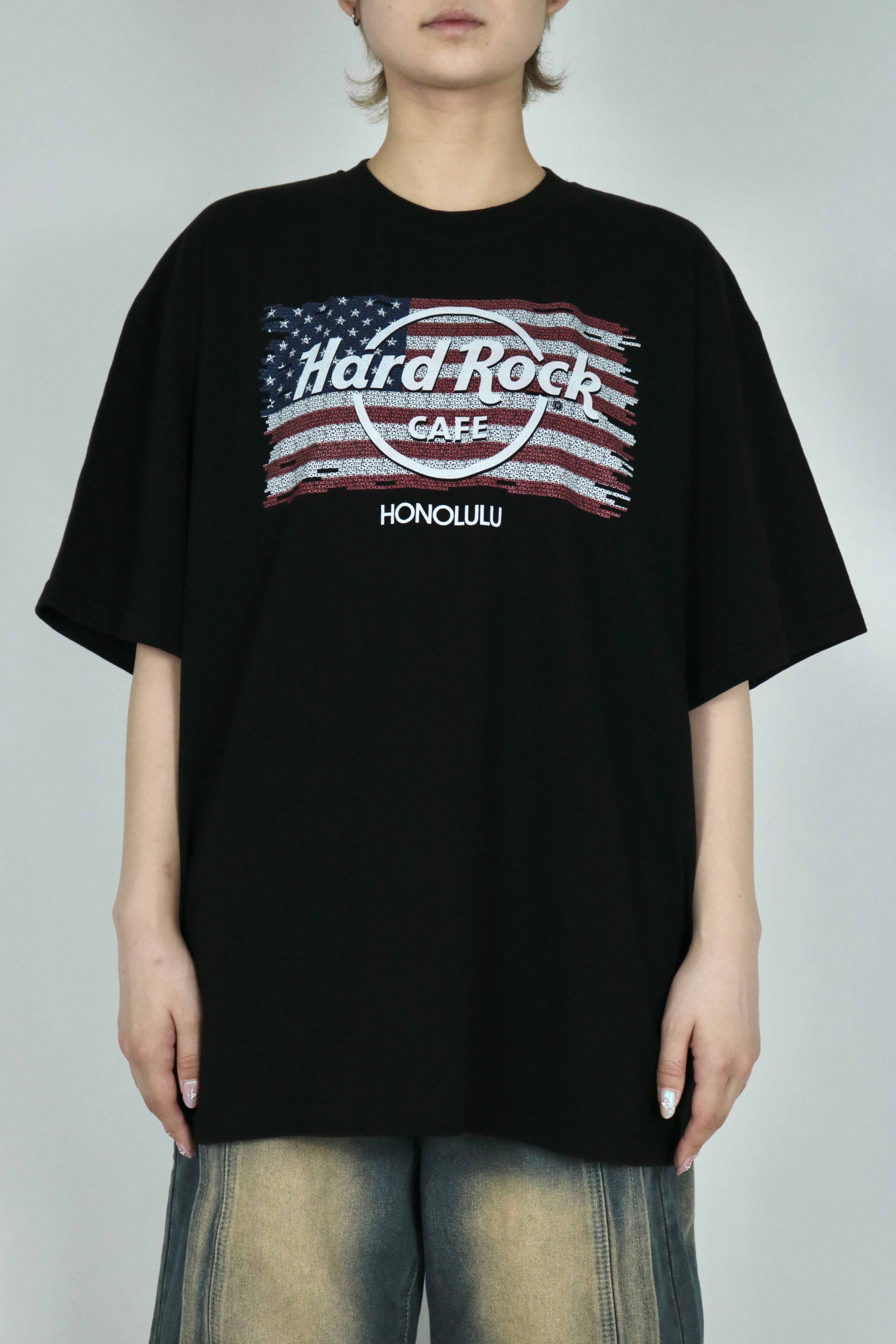 American flag over size T