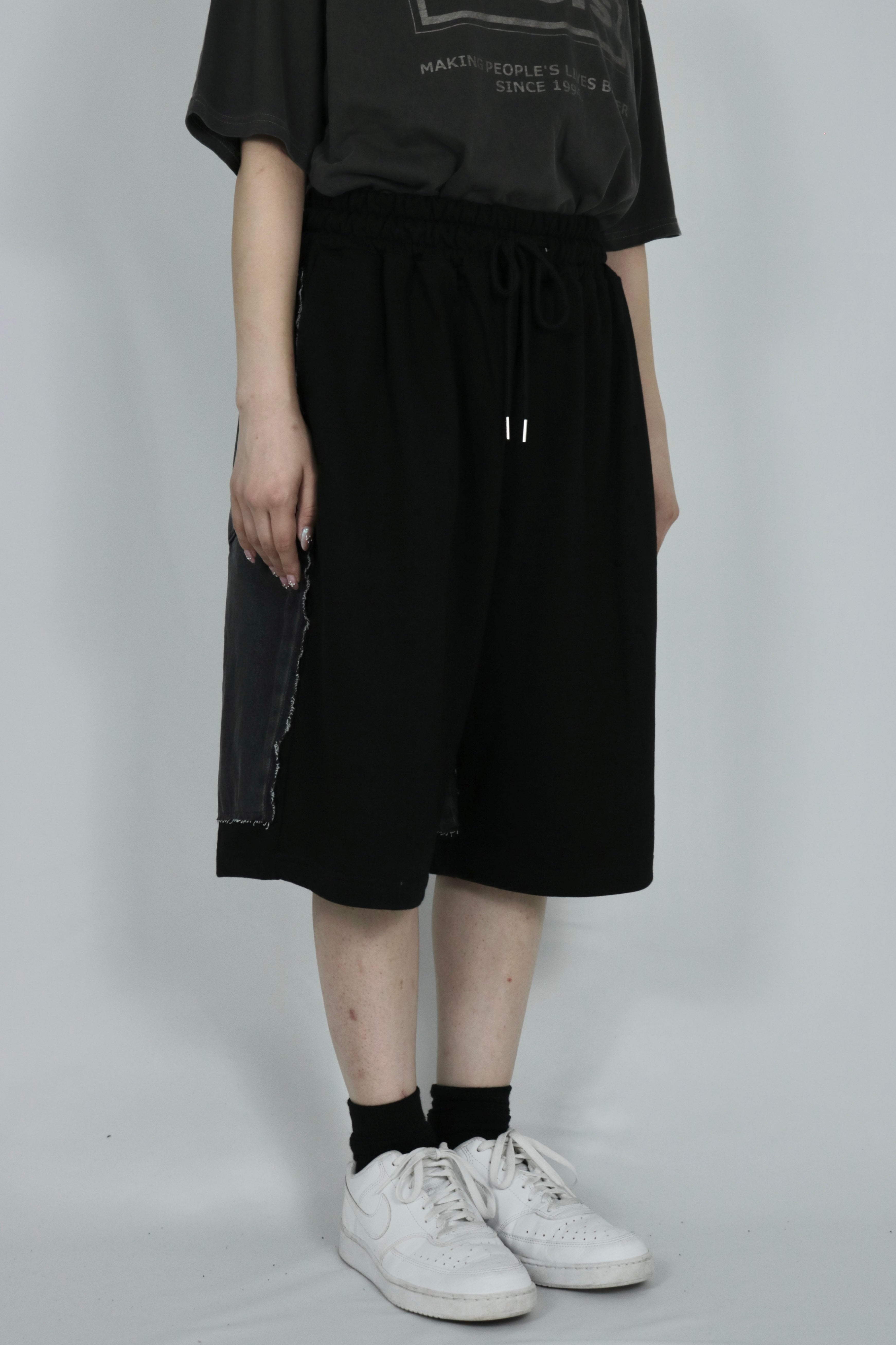 Bicolor design half pants