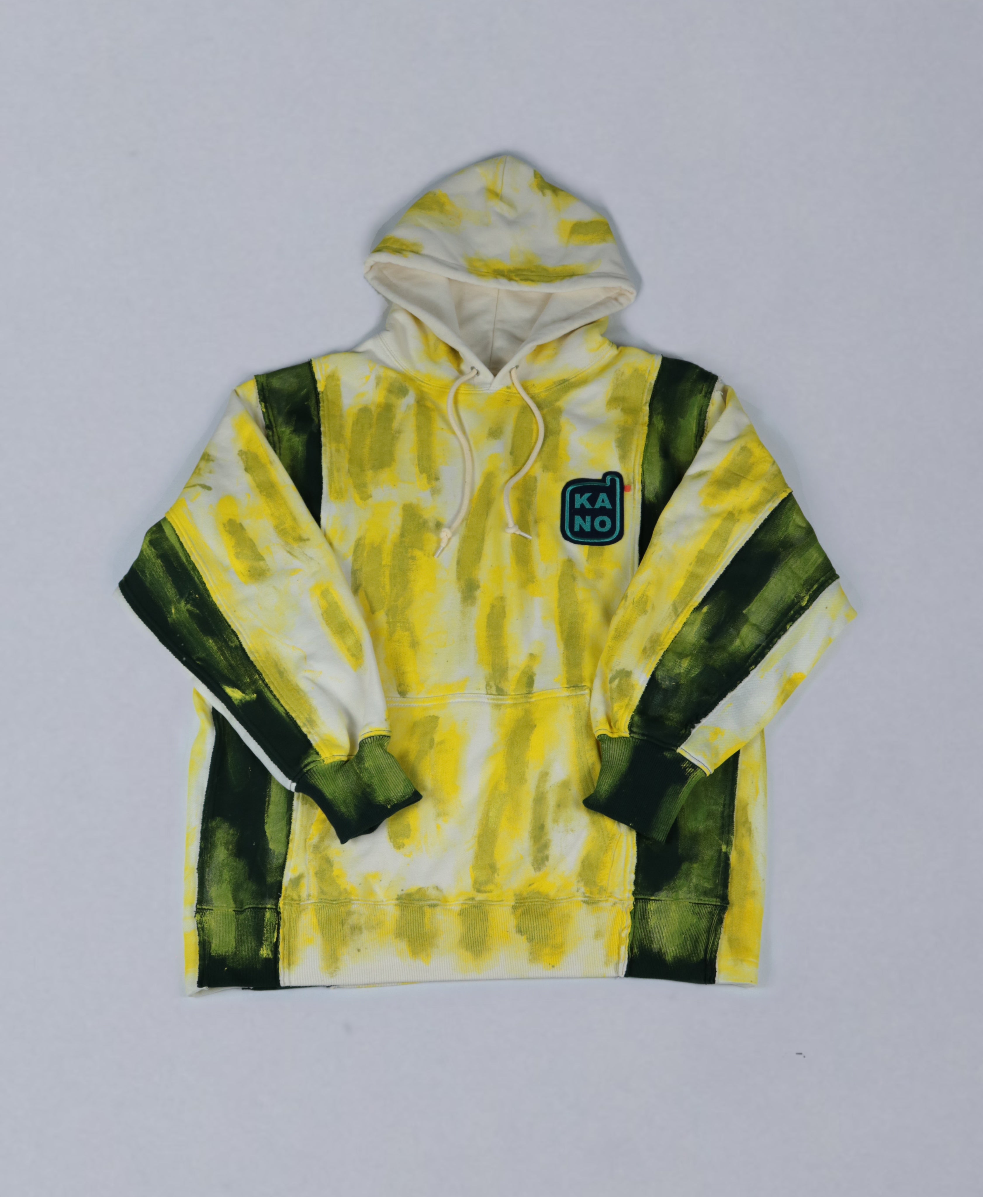 bi-color paint hoodie