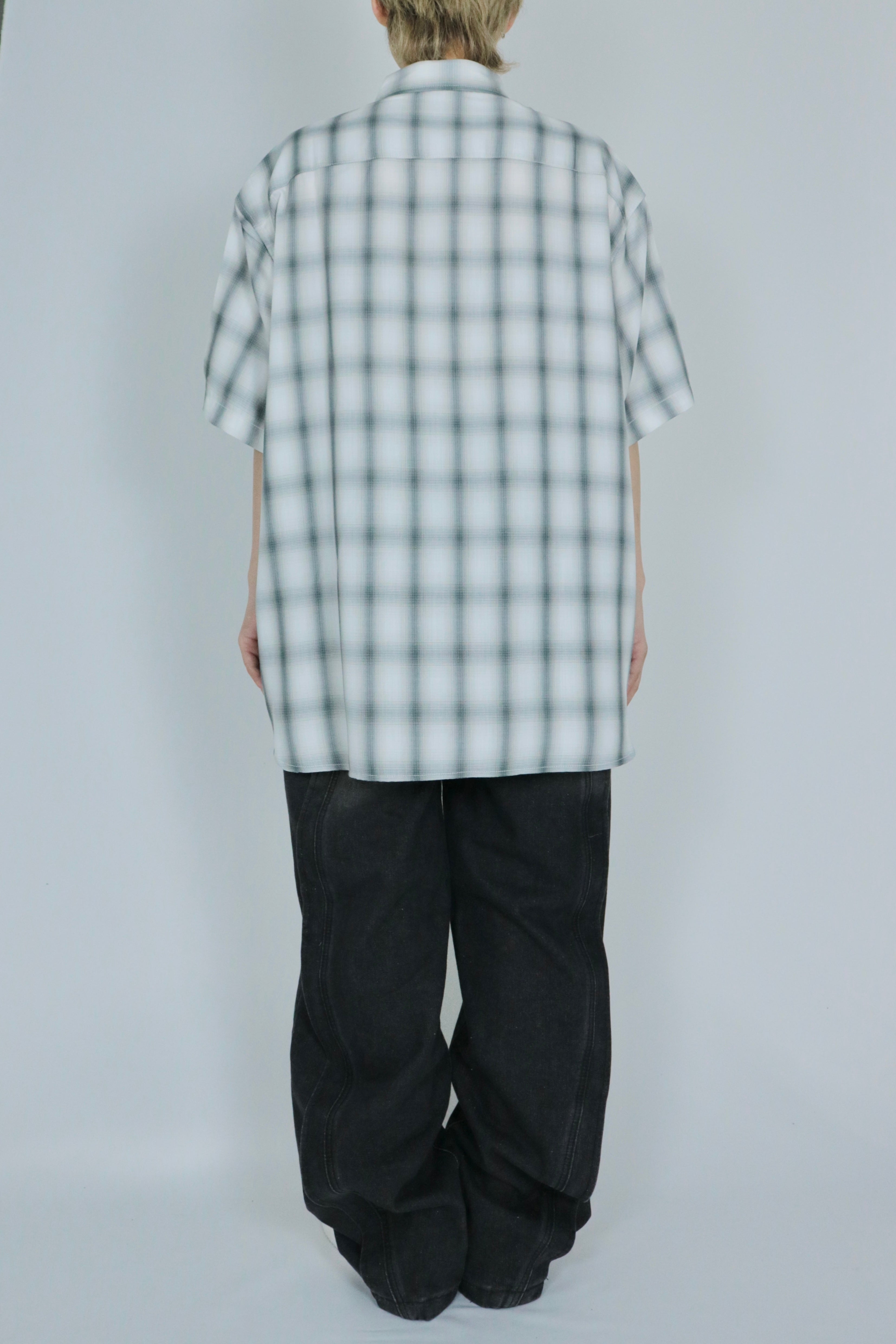 Shadow check half sleeve shirt