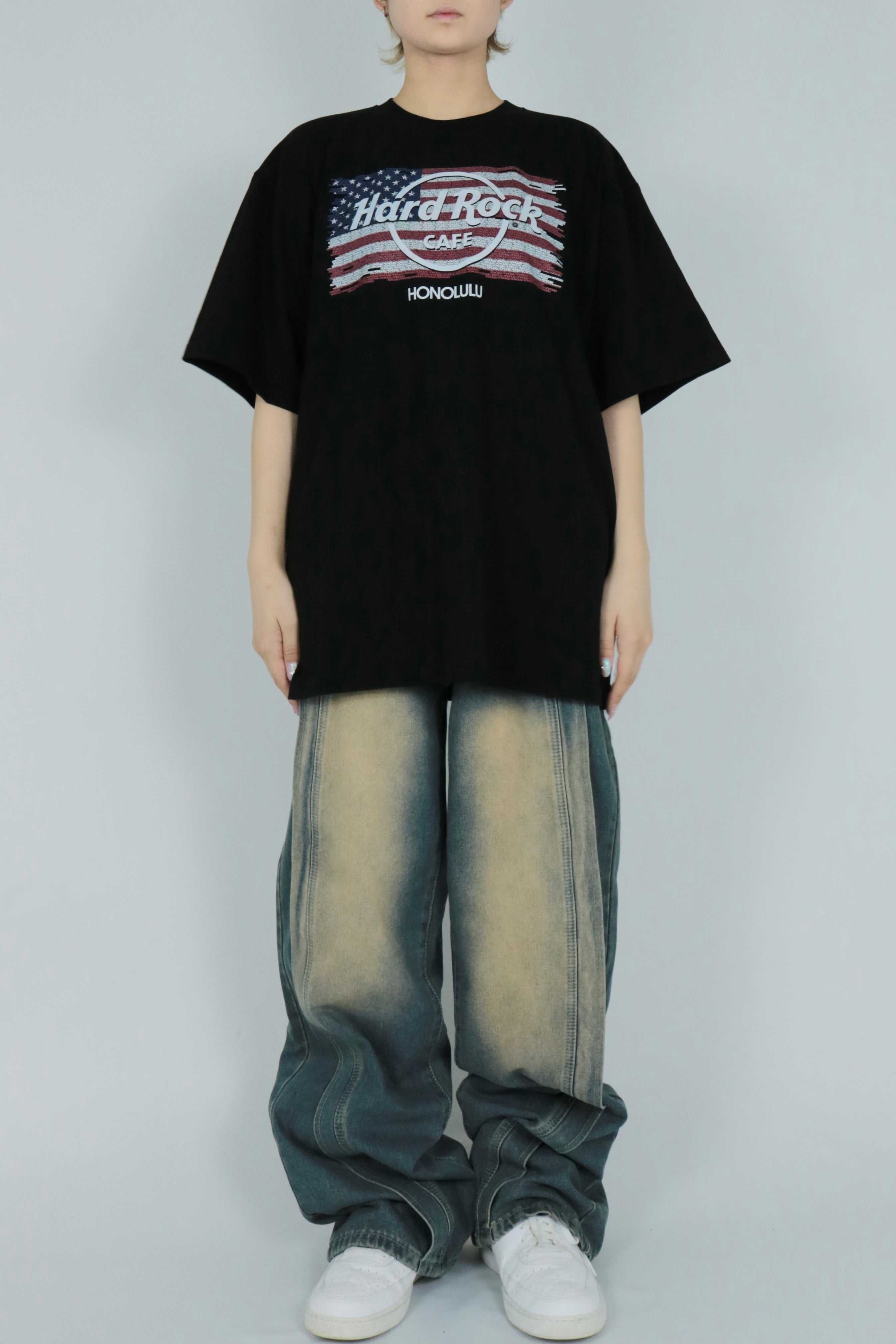 American flag over size T