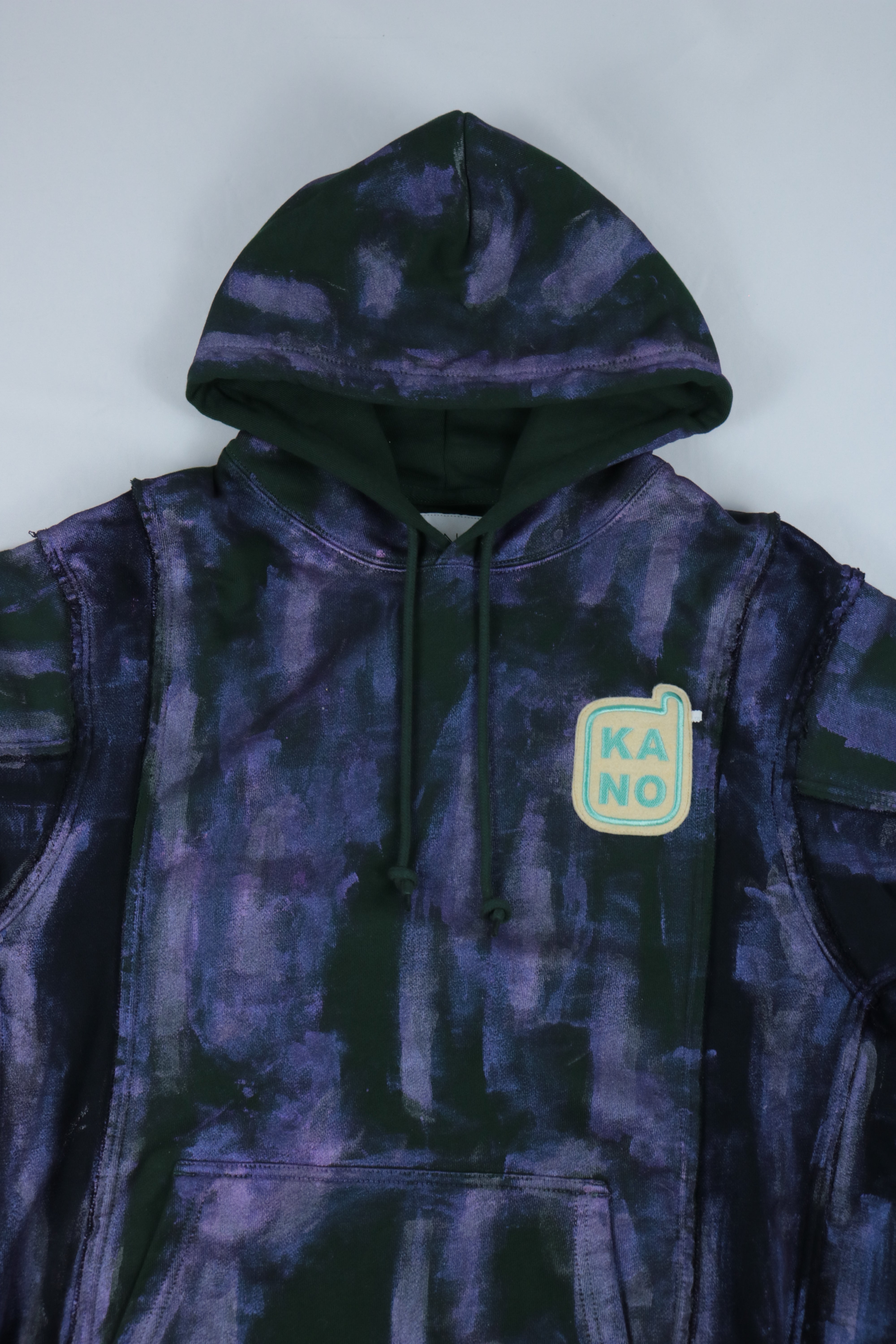 bi-color paint hoodie