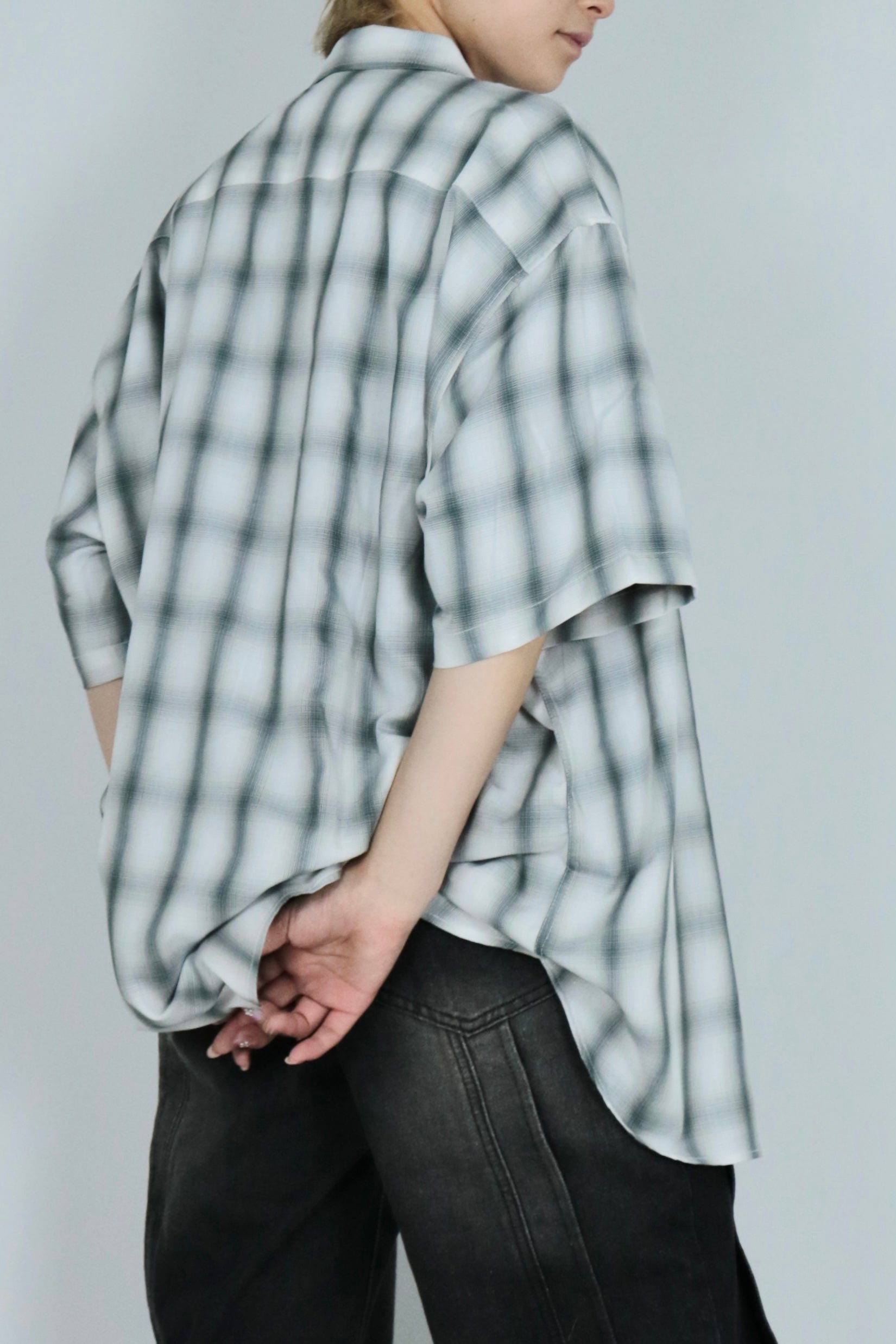 Shadow check half sleeve shirt