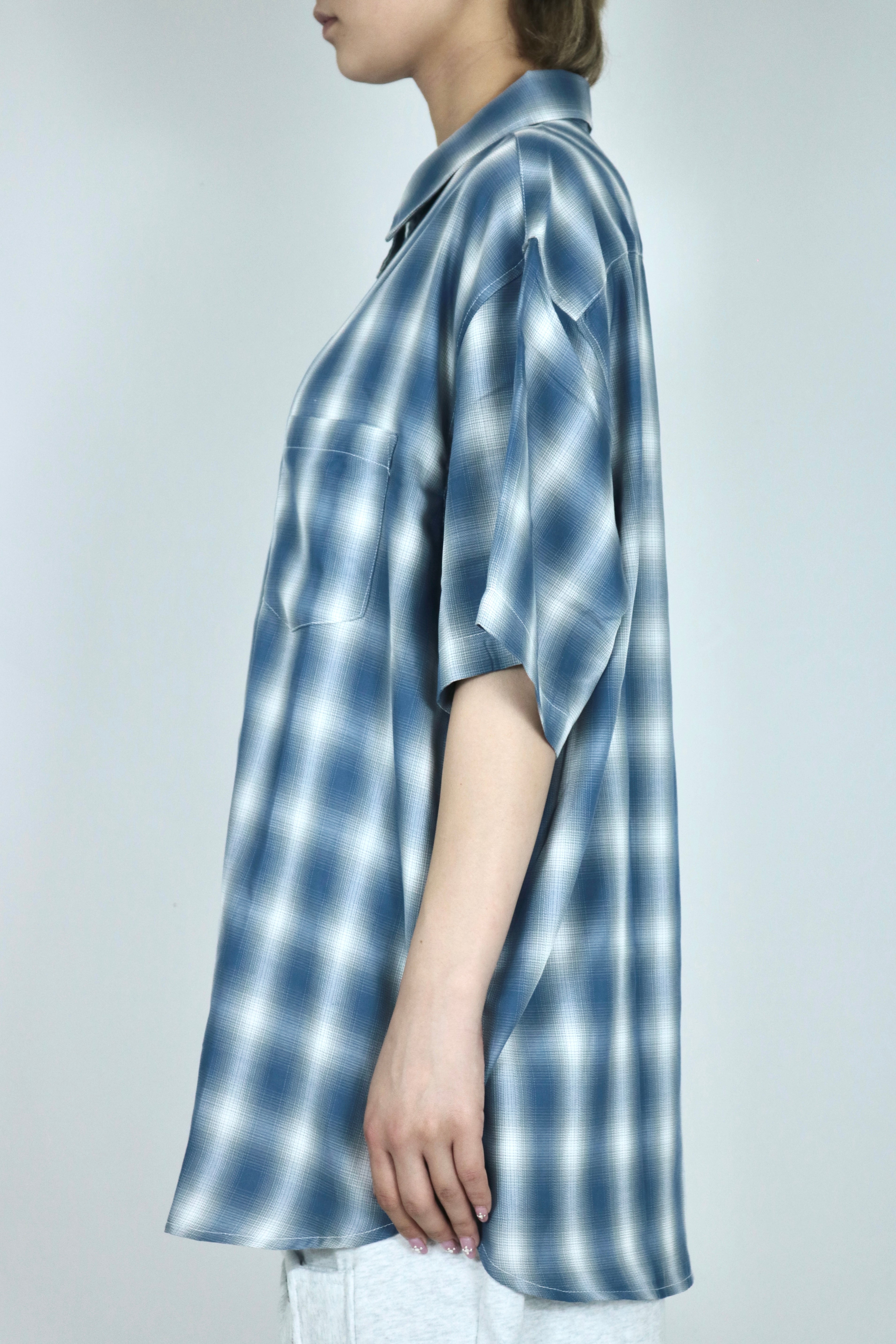 Shadow check half sleeve shirt