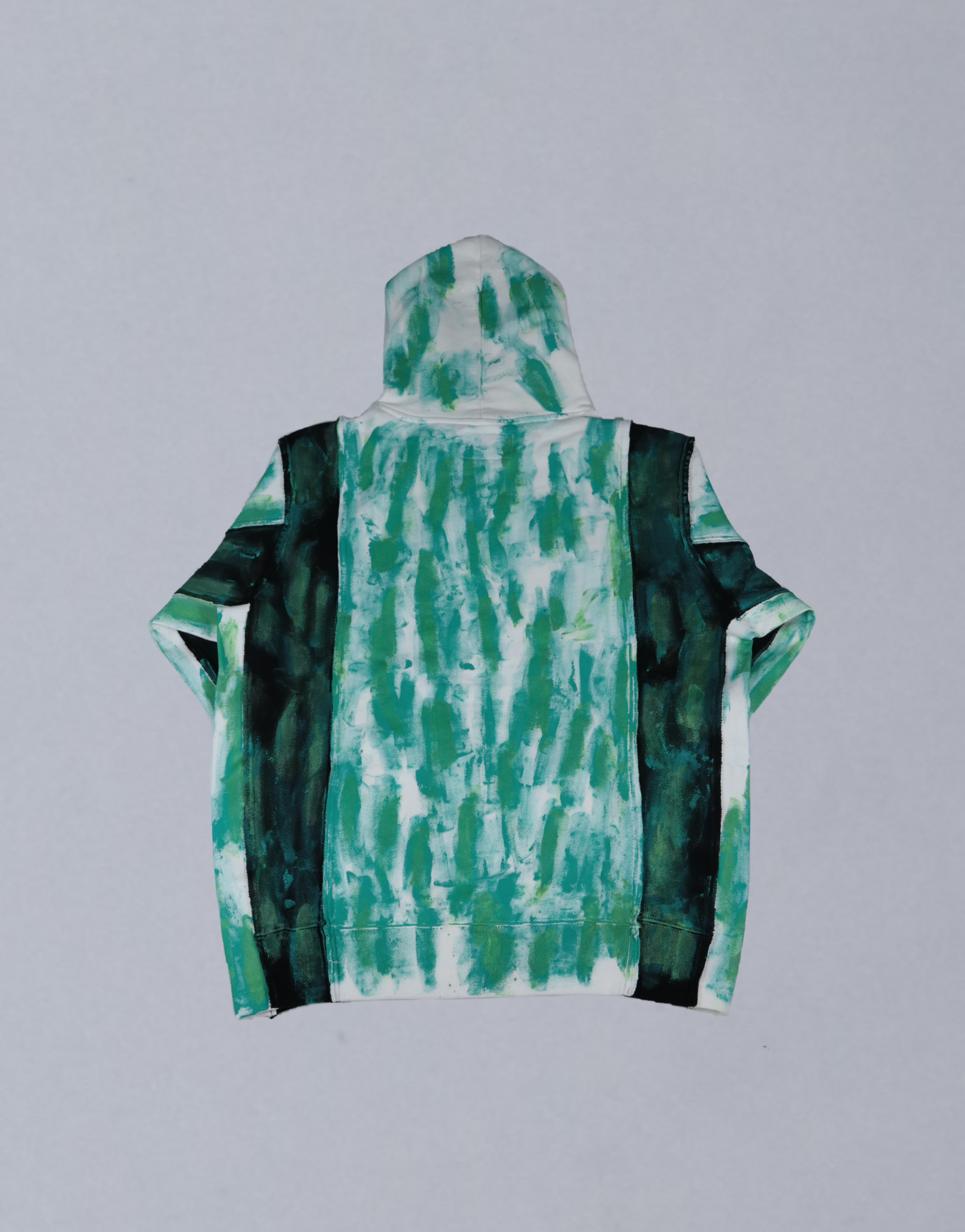 bi-color paint hoodie