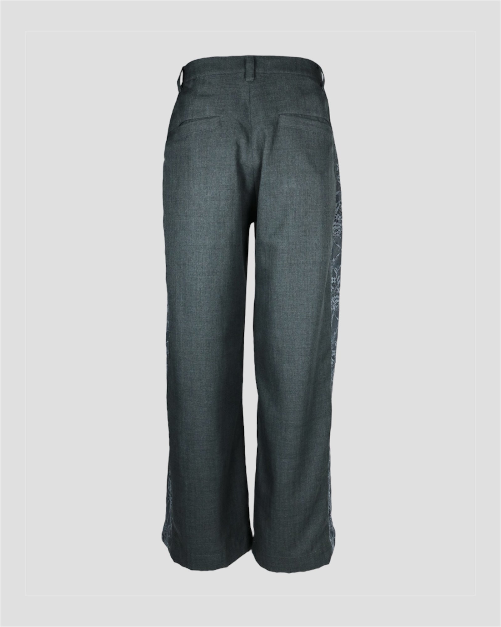 Line lace box tuck slacks(Charcoal)