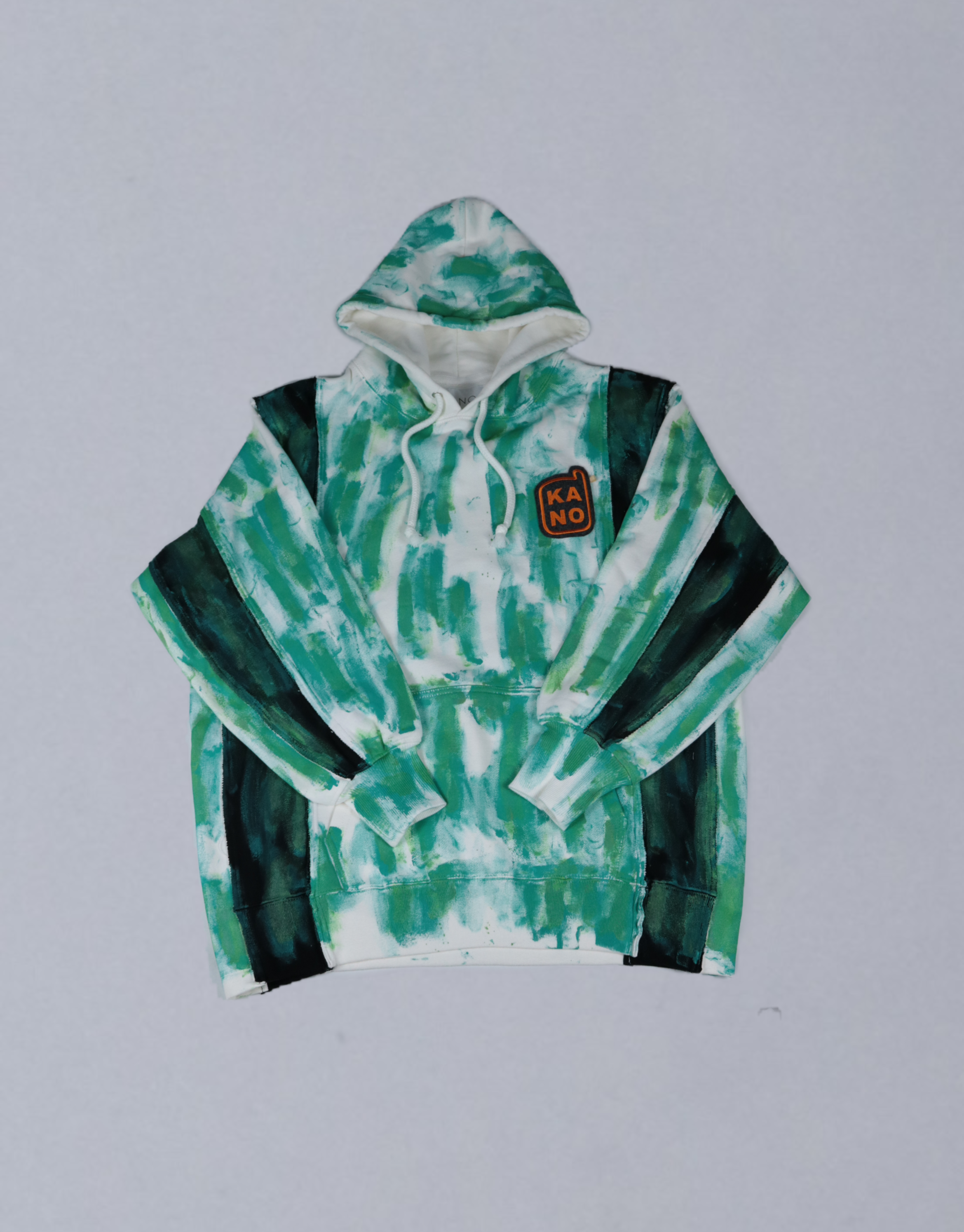 bi-color paint hoodie