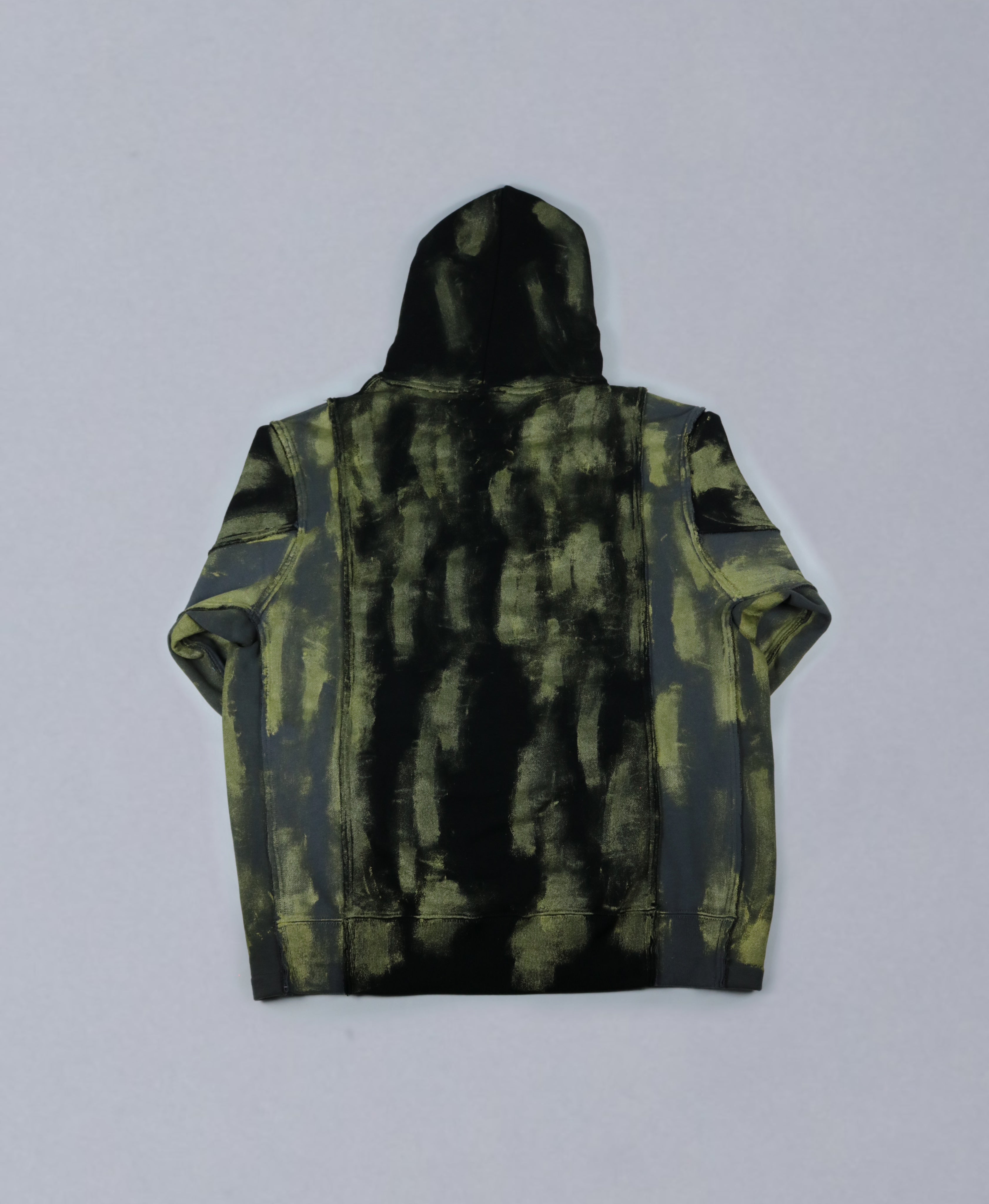 bi-color paint hoodie