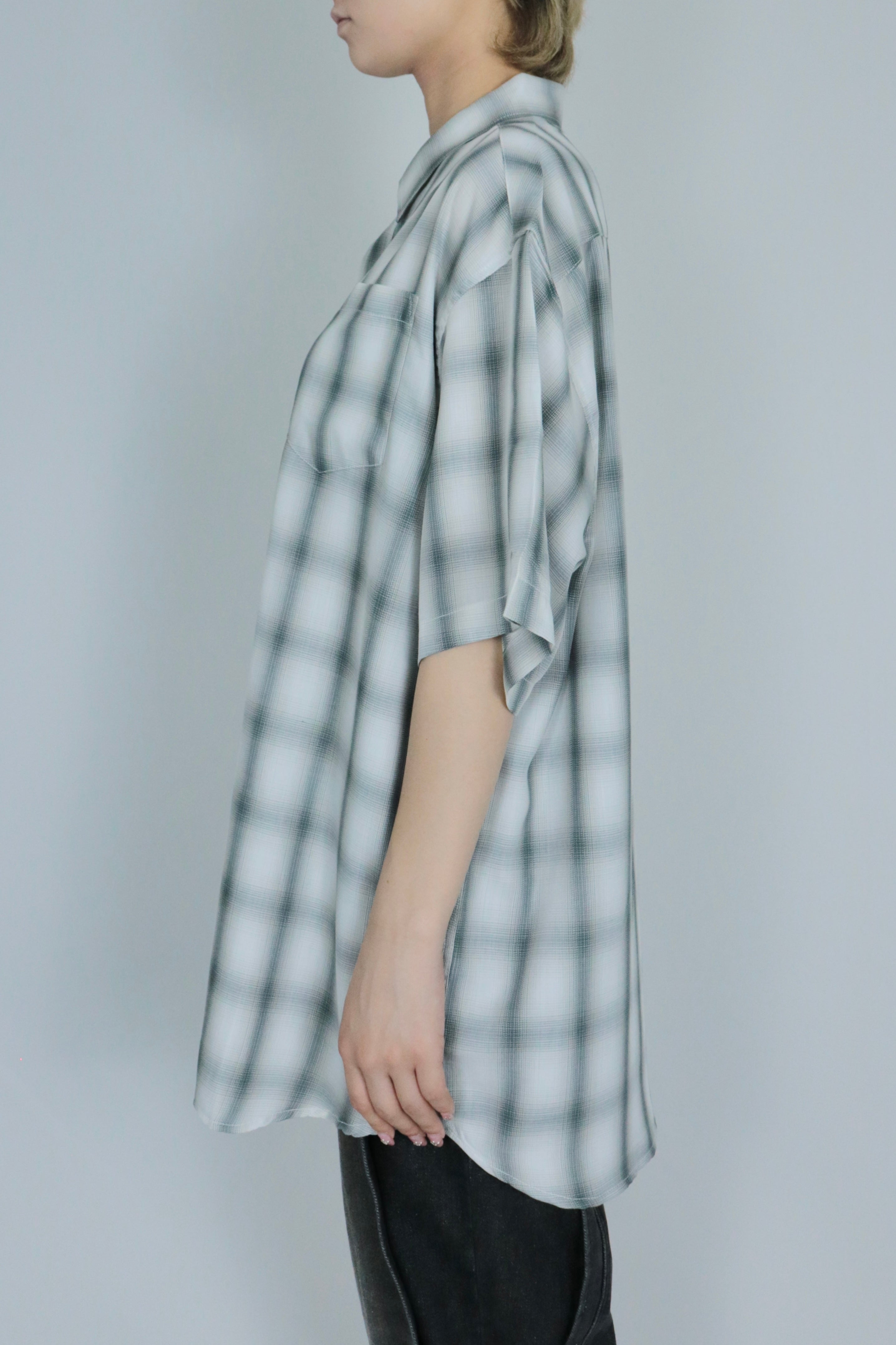 Shadow check half sleeve shirt