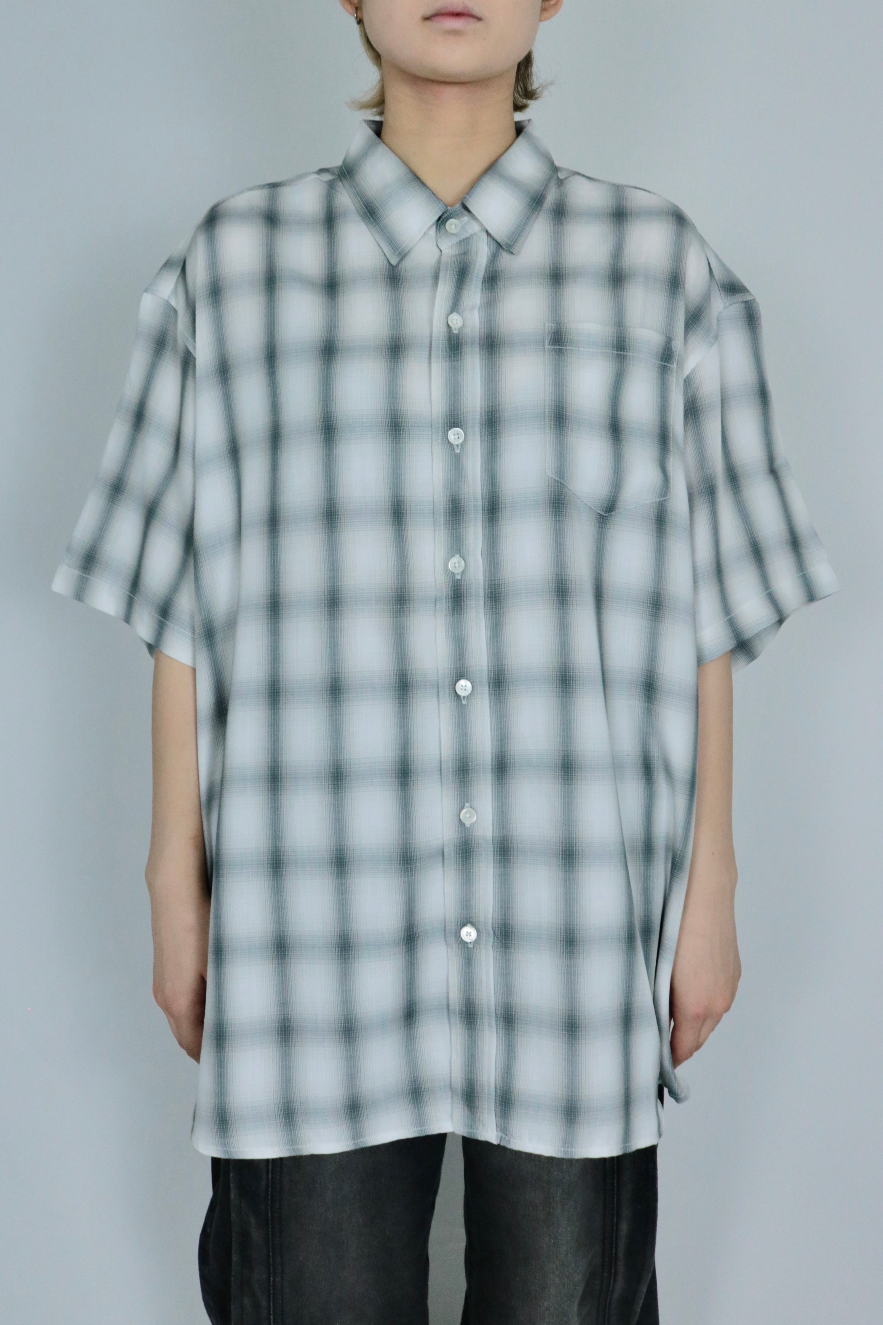 Shadow check half sleeve shirt