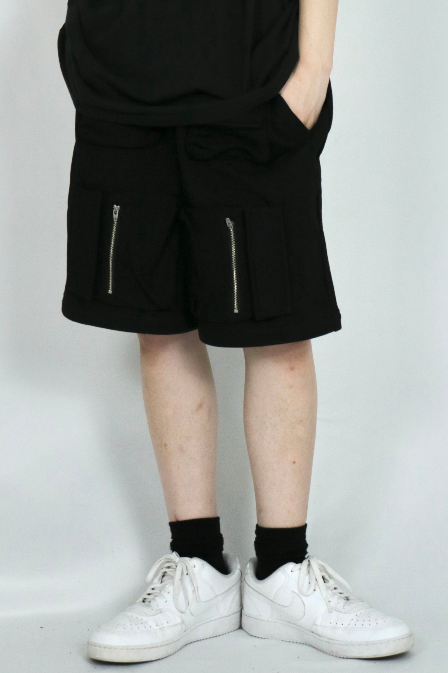 Front poket swet half pants