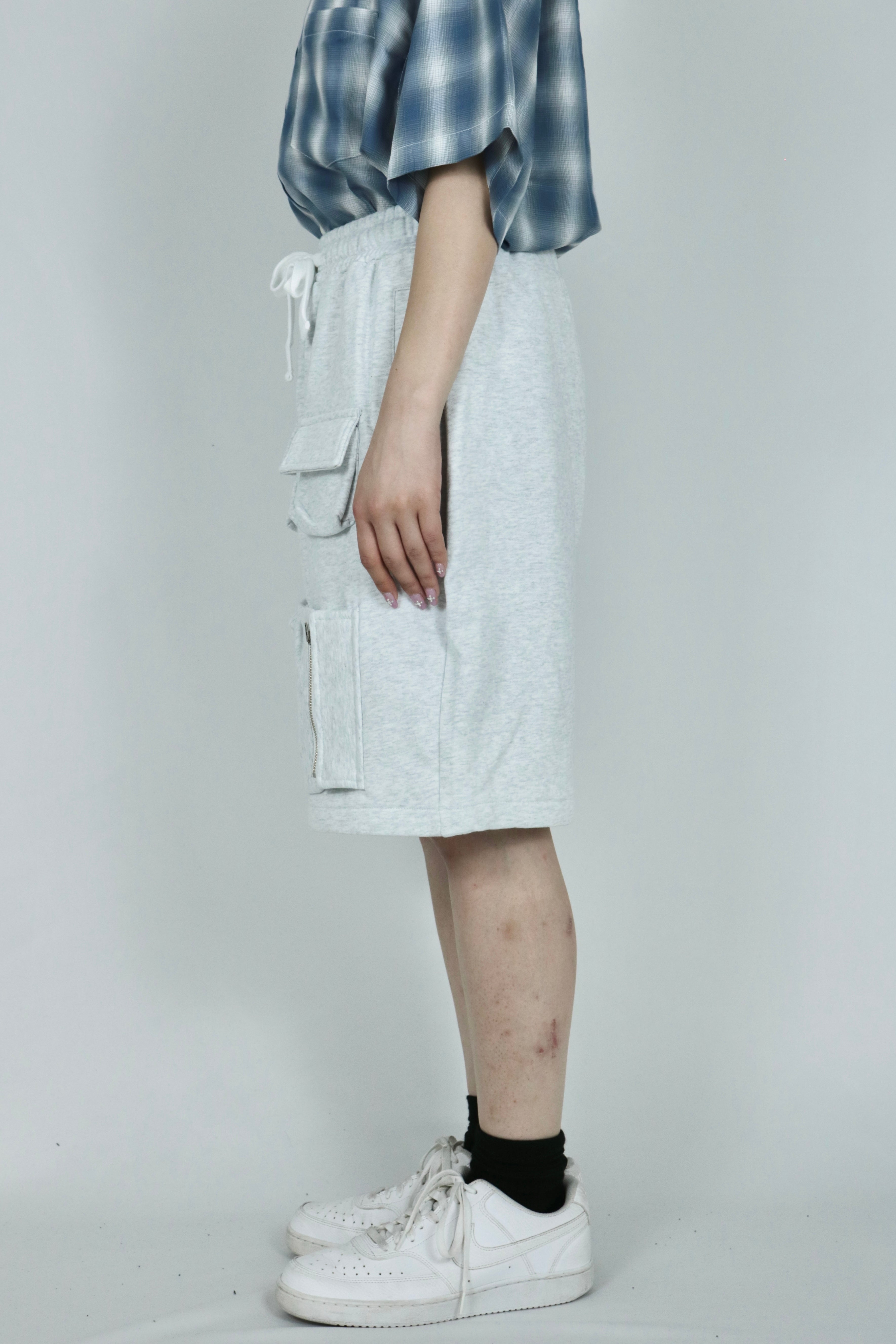 Front poket swet half pants