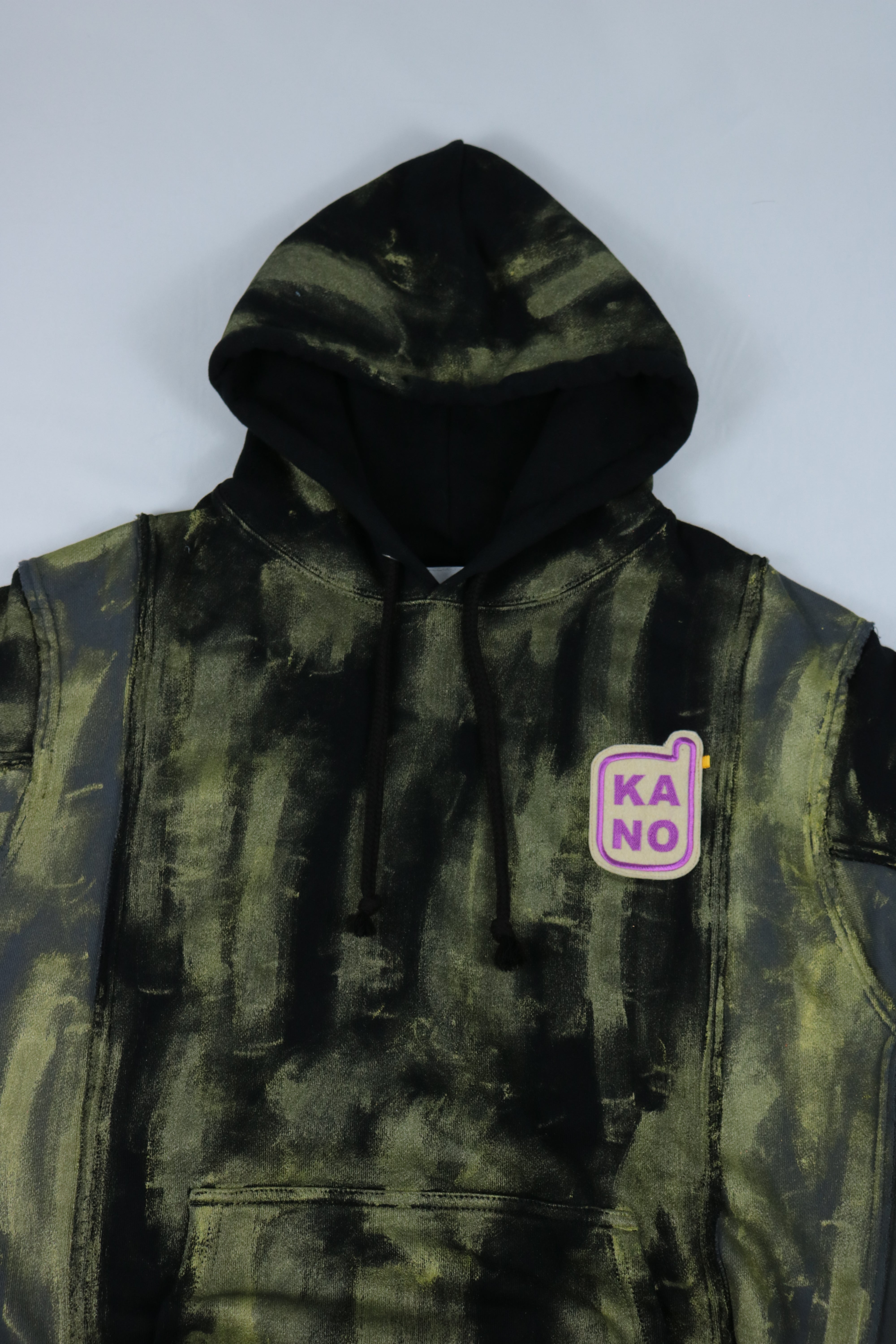 bi-color paint hoodie