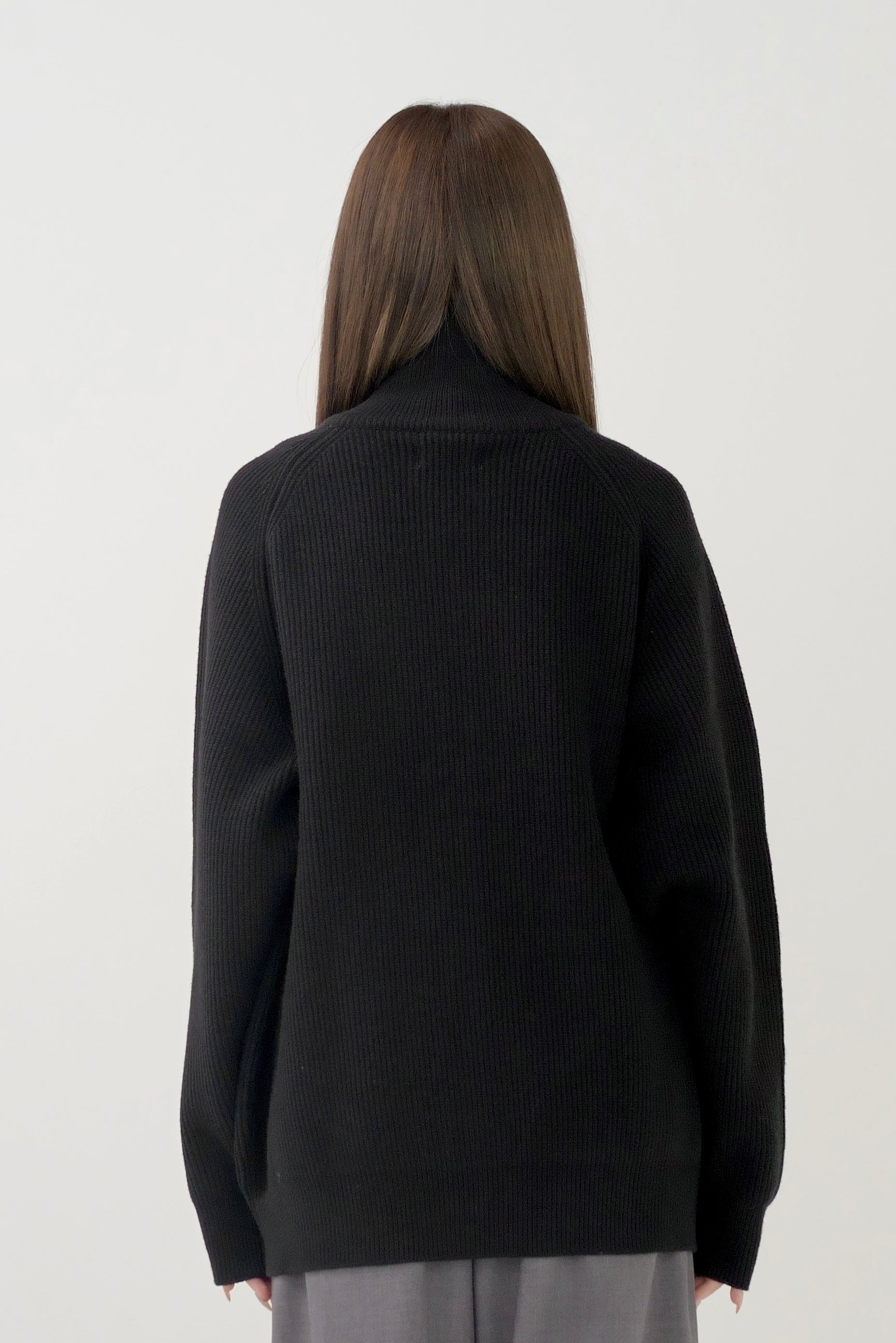 High neck zip knit