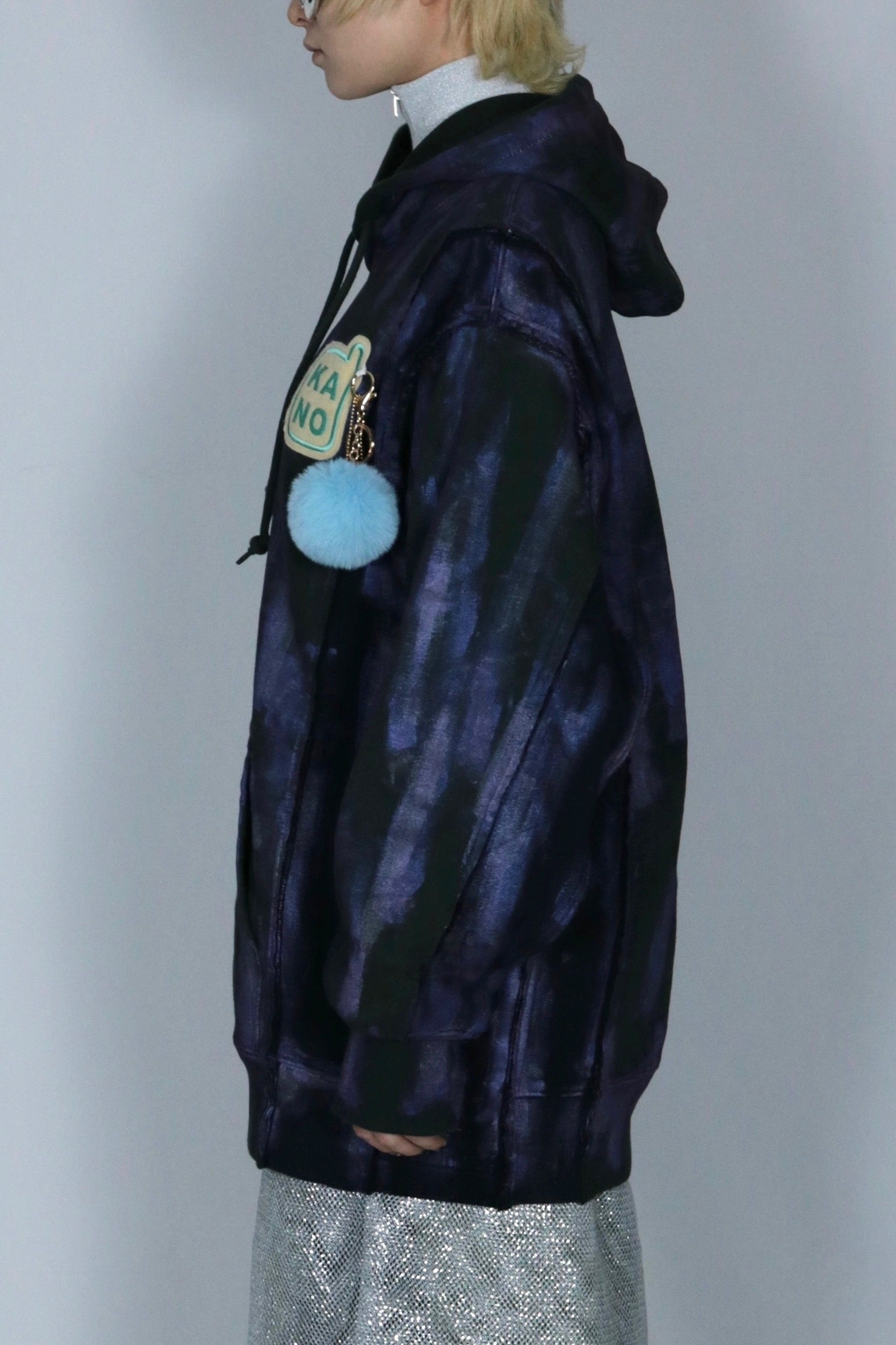 bi-color paint hoodie