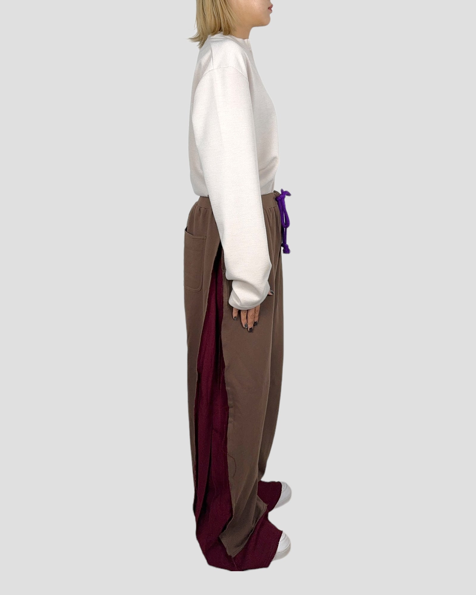bi-color wide sweat pants