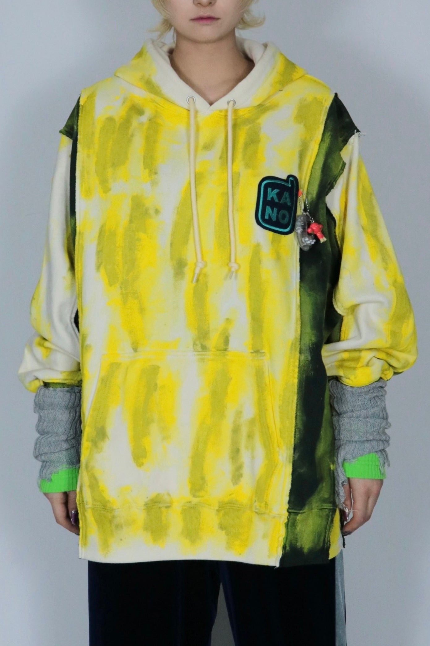 bi-color paint hoodie