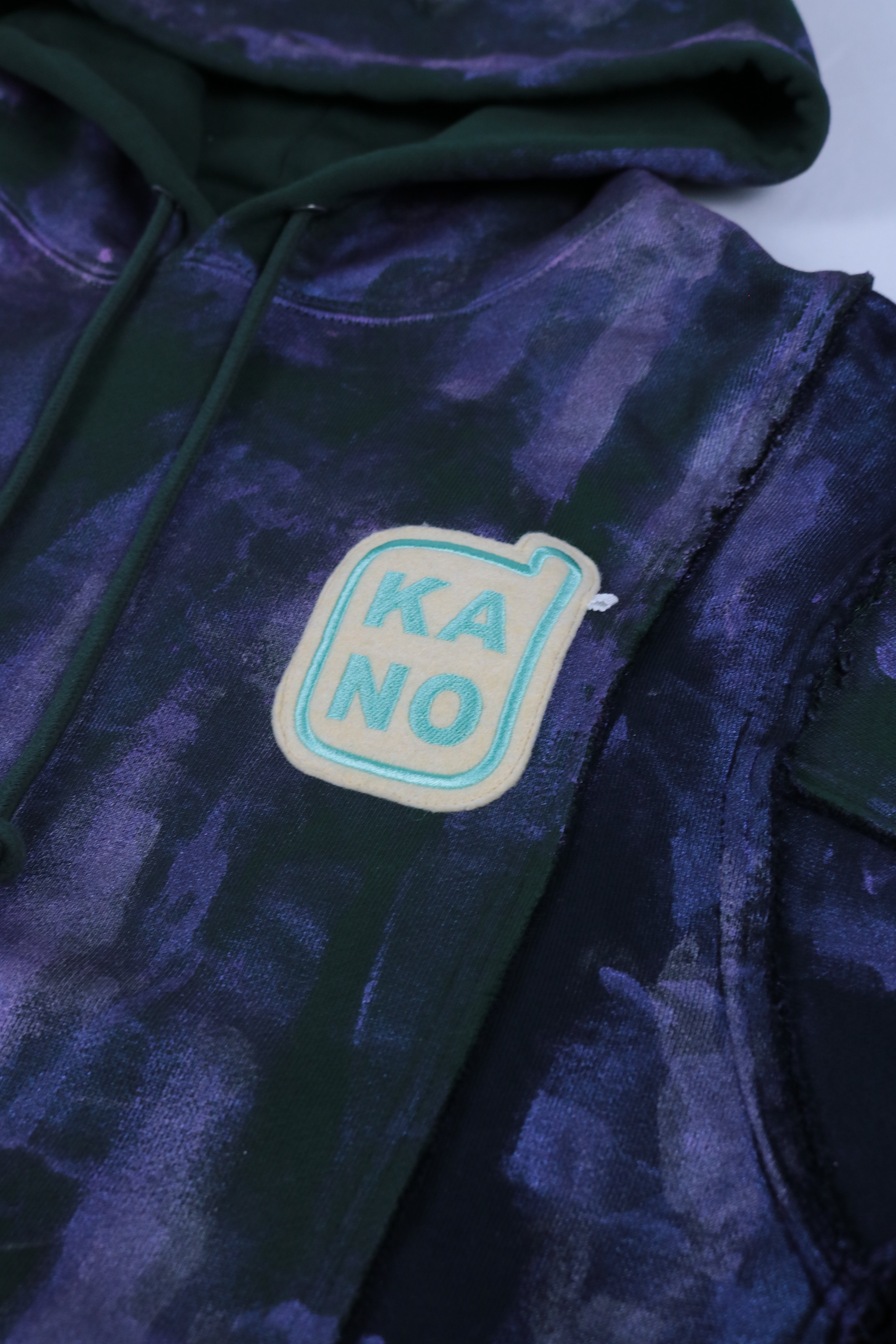 bi-color paint hoodie