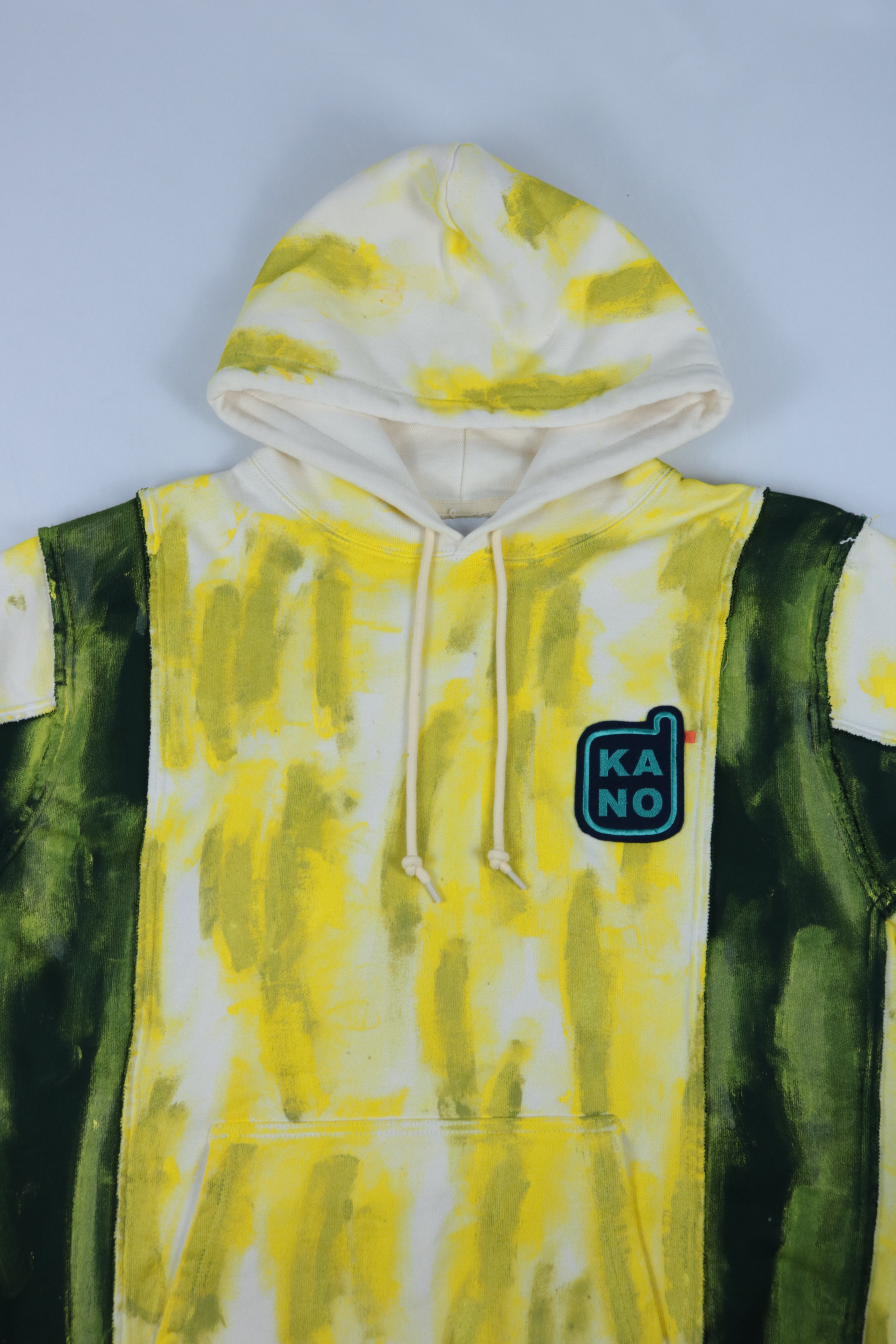 bi-color paint hoodie