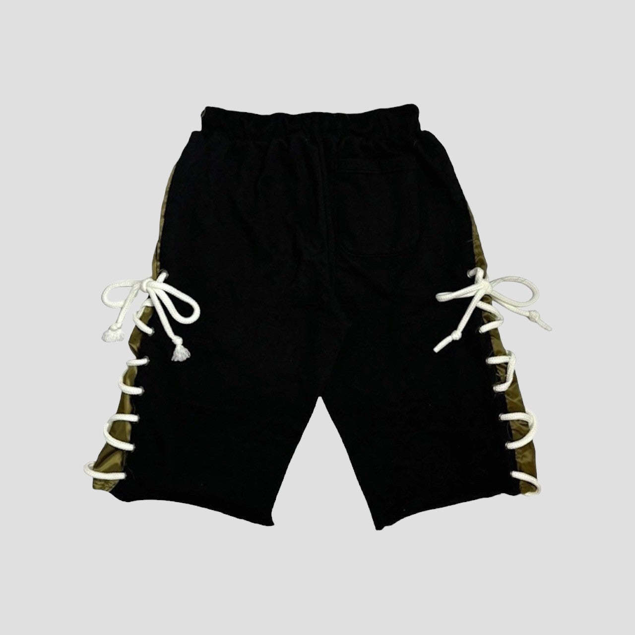 lace up sweat half pants