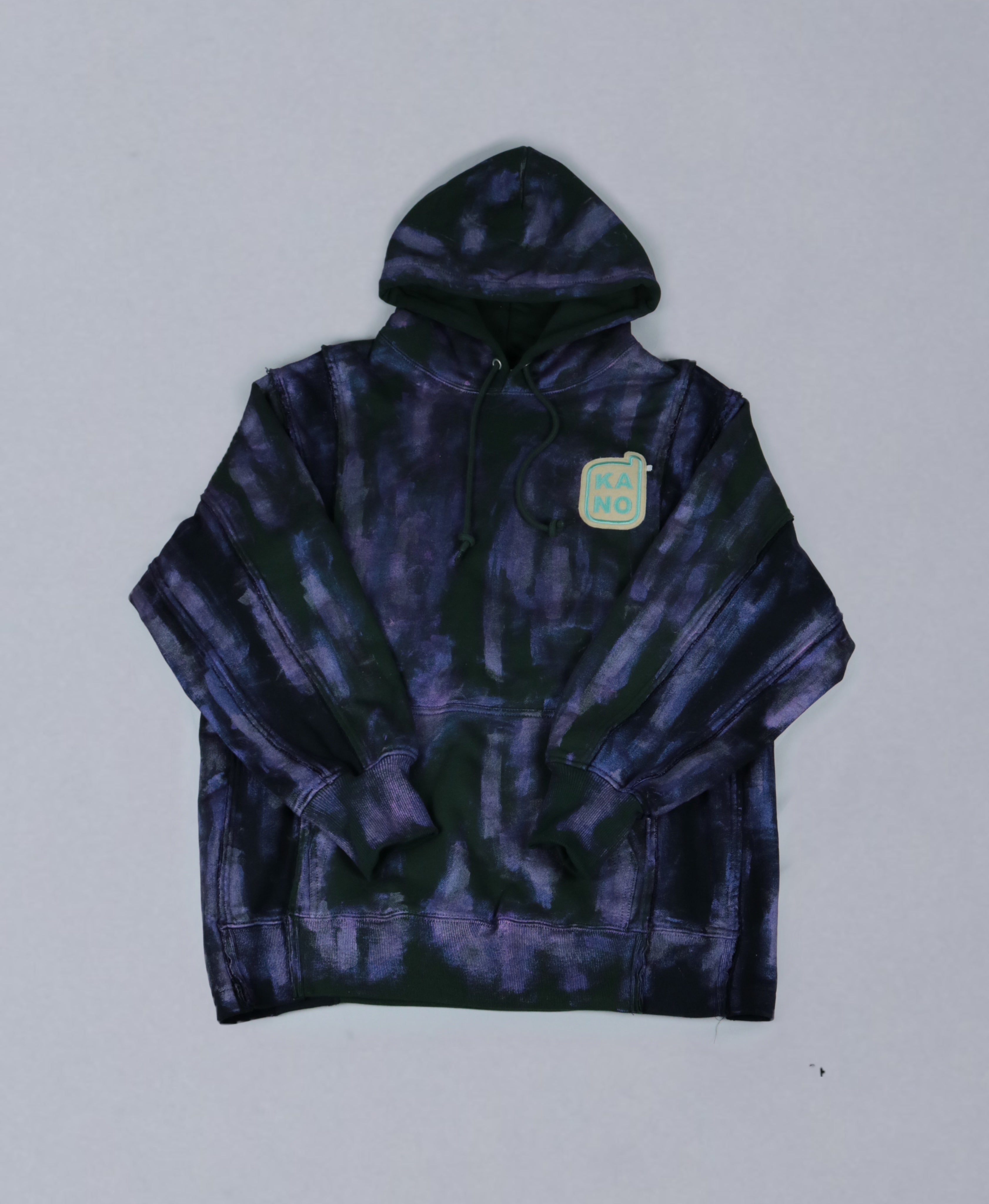 bi-color paint hoodie