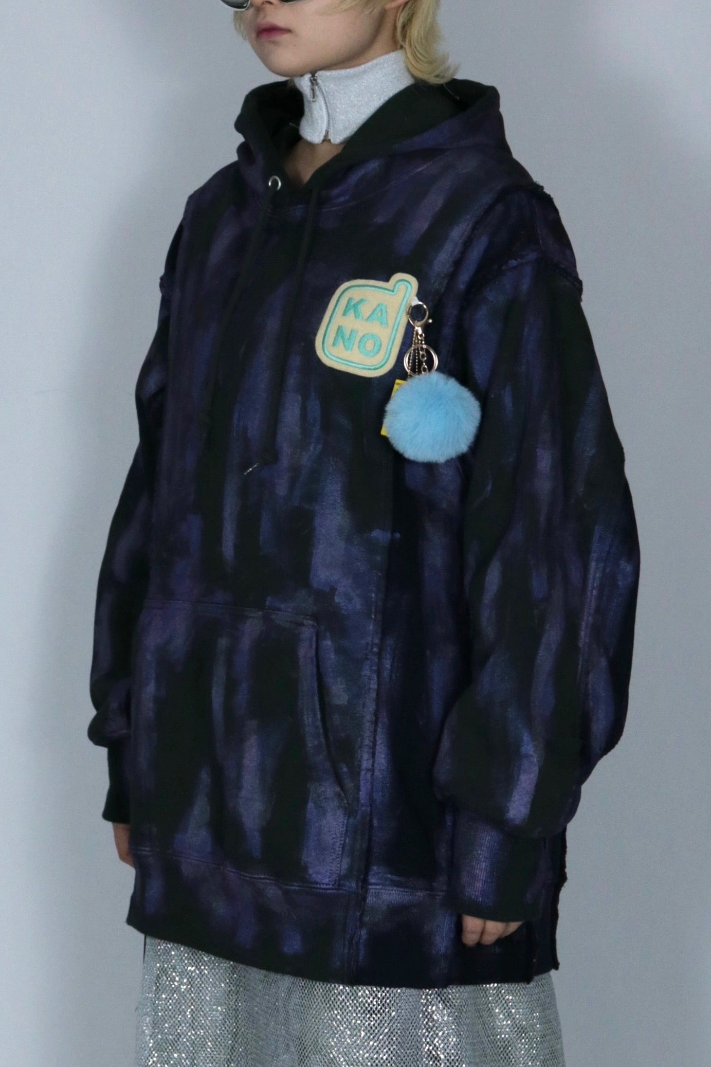bi-color paint hoodie
