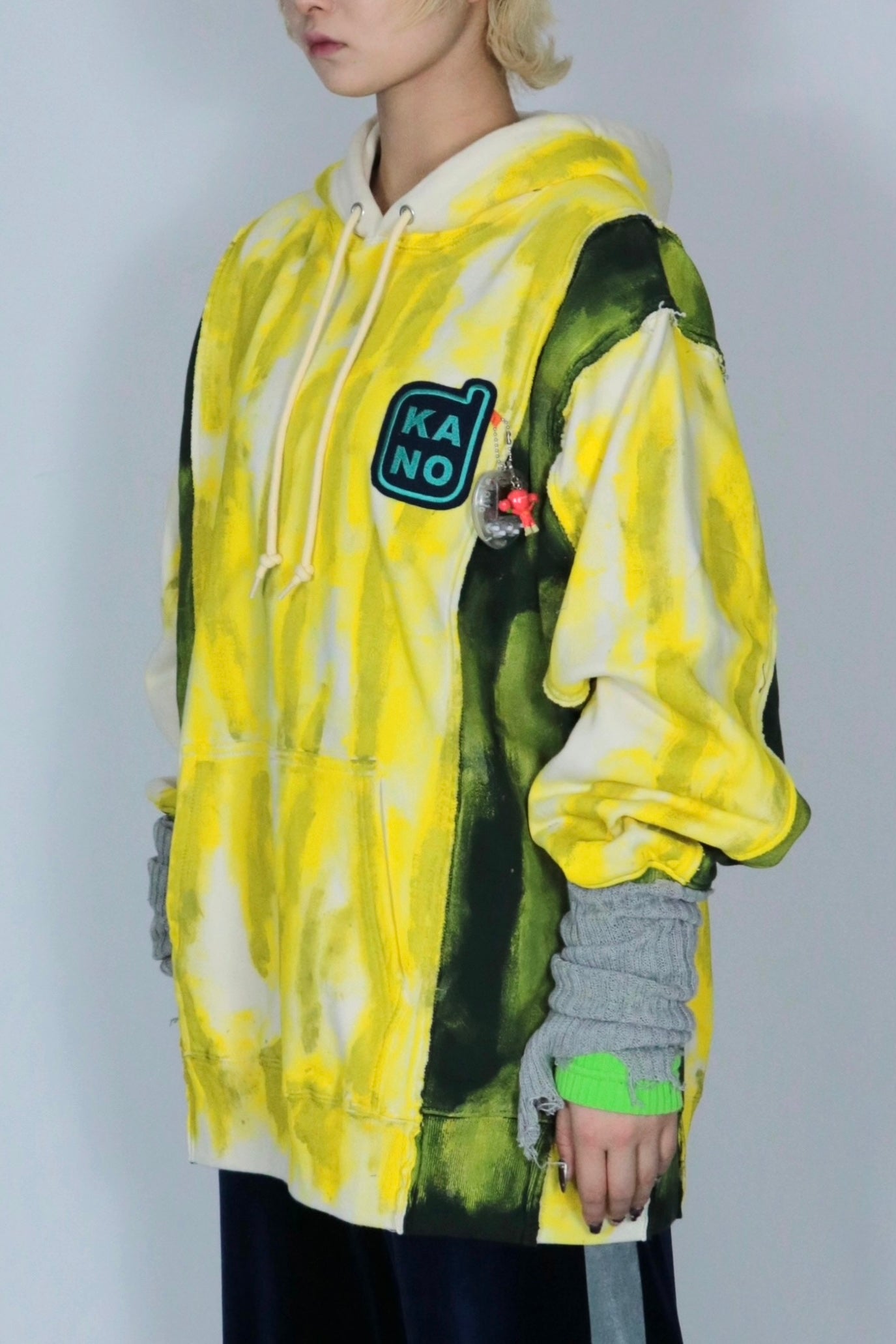 bi-color paint hoodie