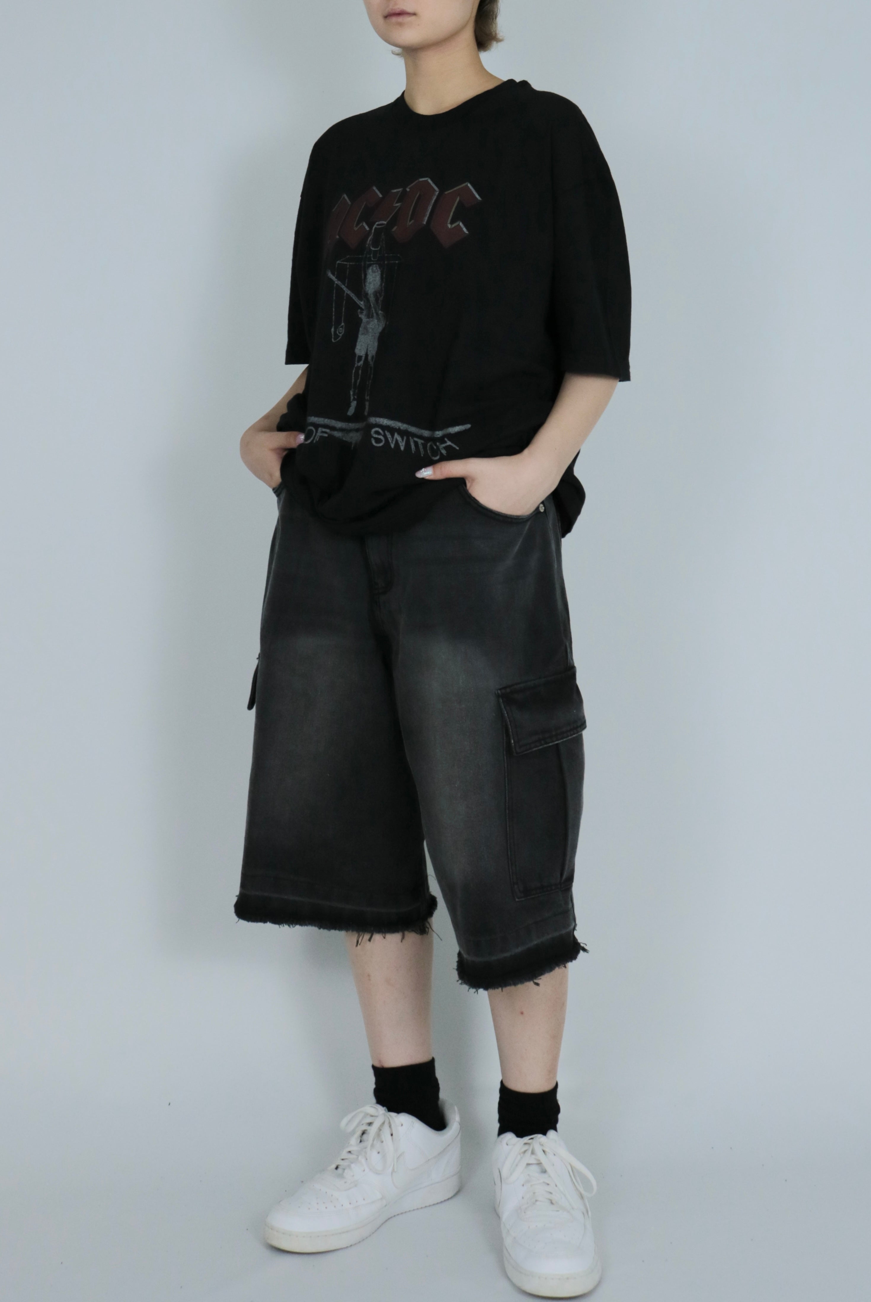 2pockets denim half pants