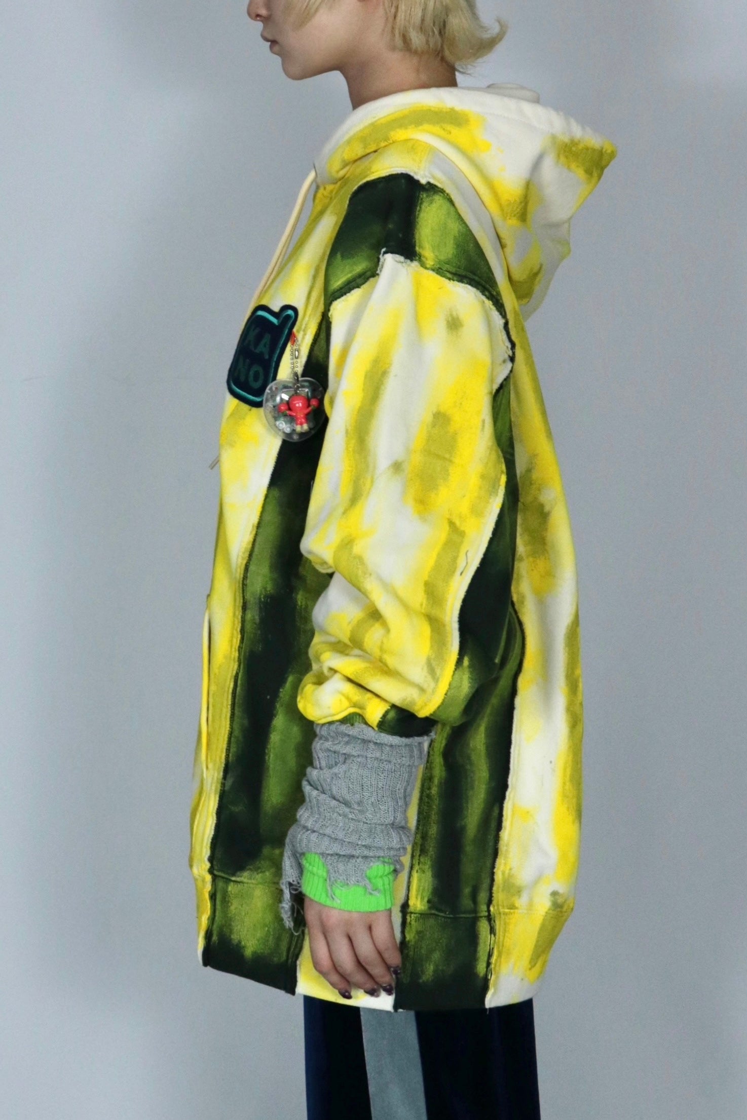 bi-color paint hoodie