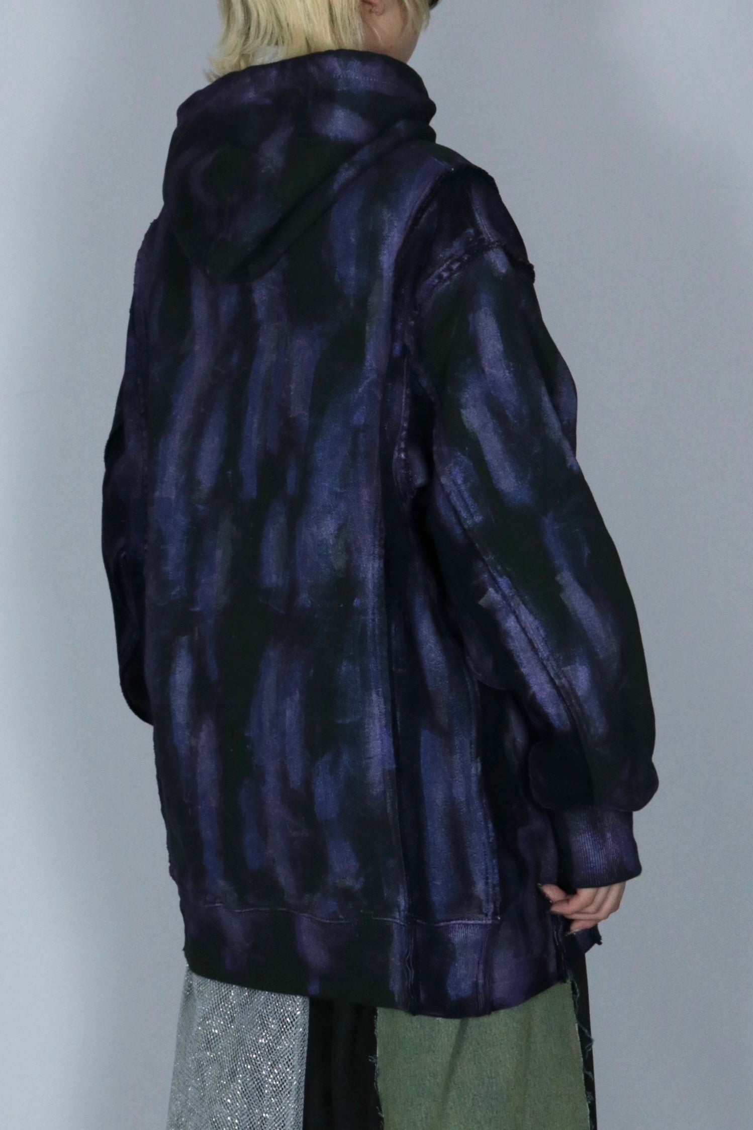 bi-color paint hoodie