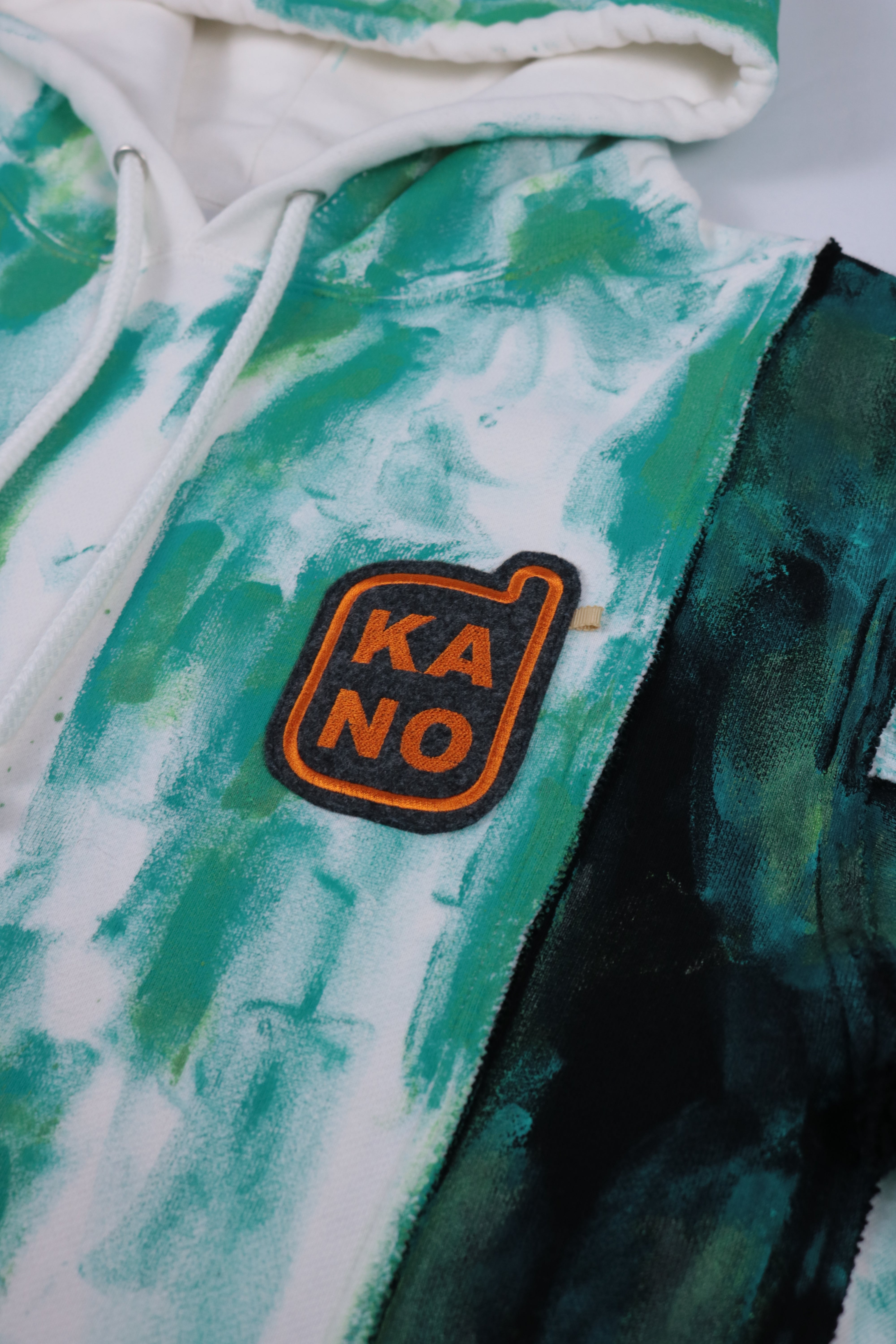 bi-color paint hoodie