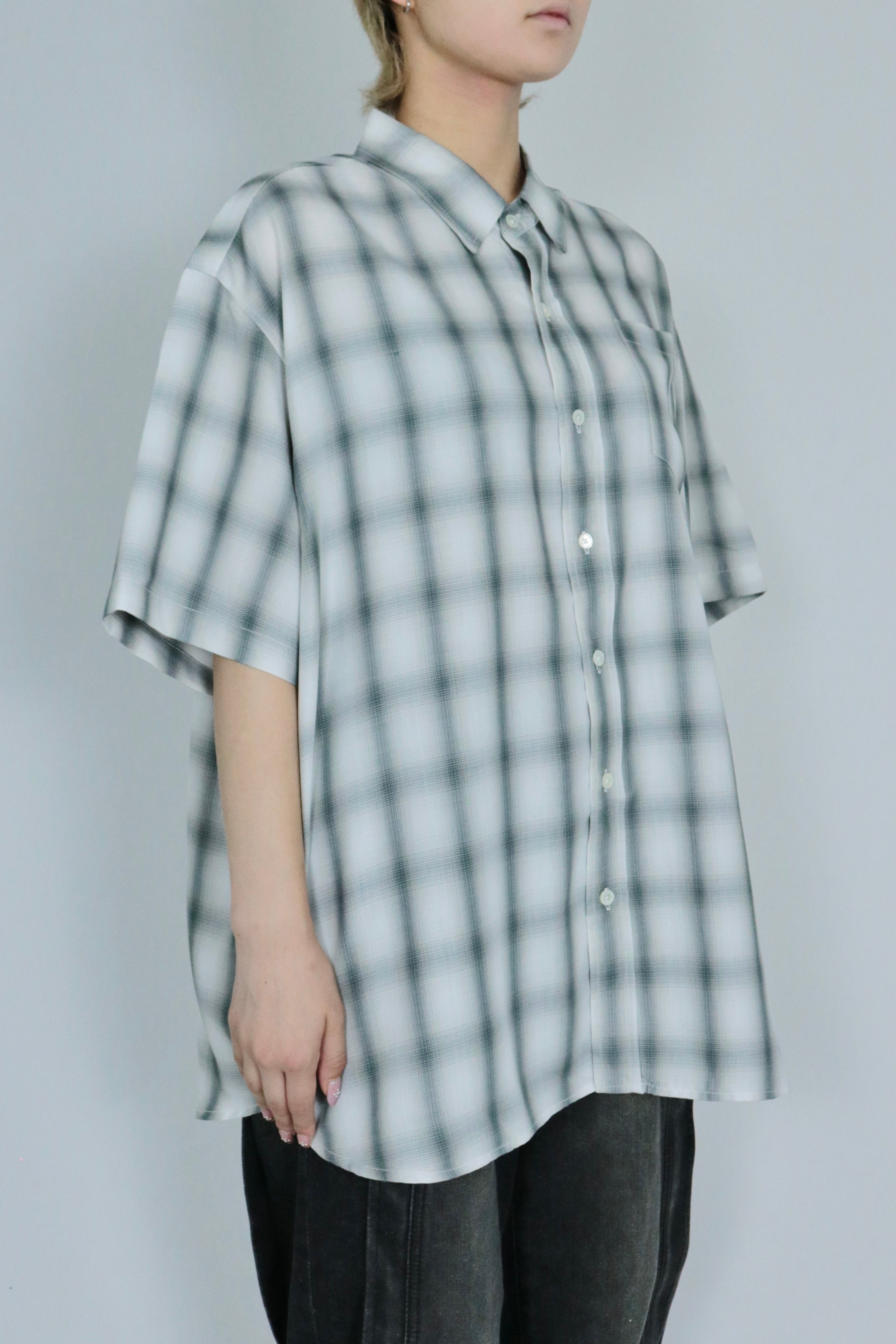 Shadow check half sleeve shirt