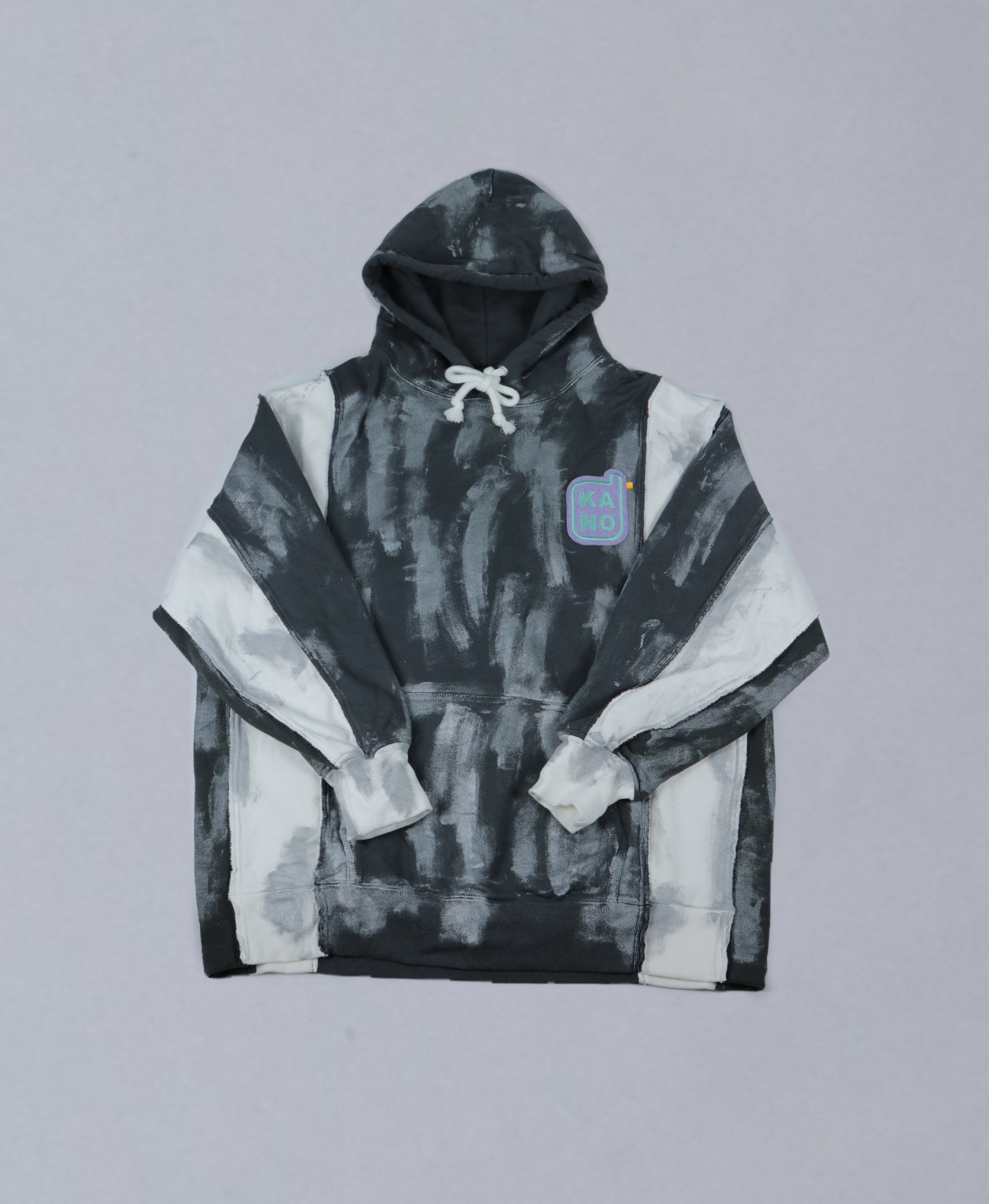 bi-color paint hoodie