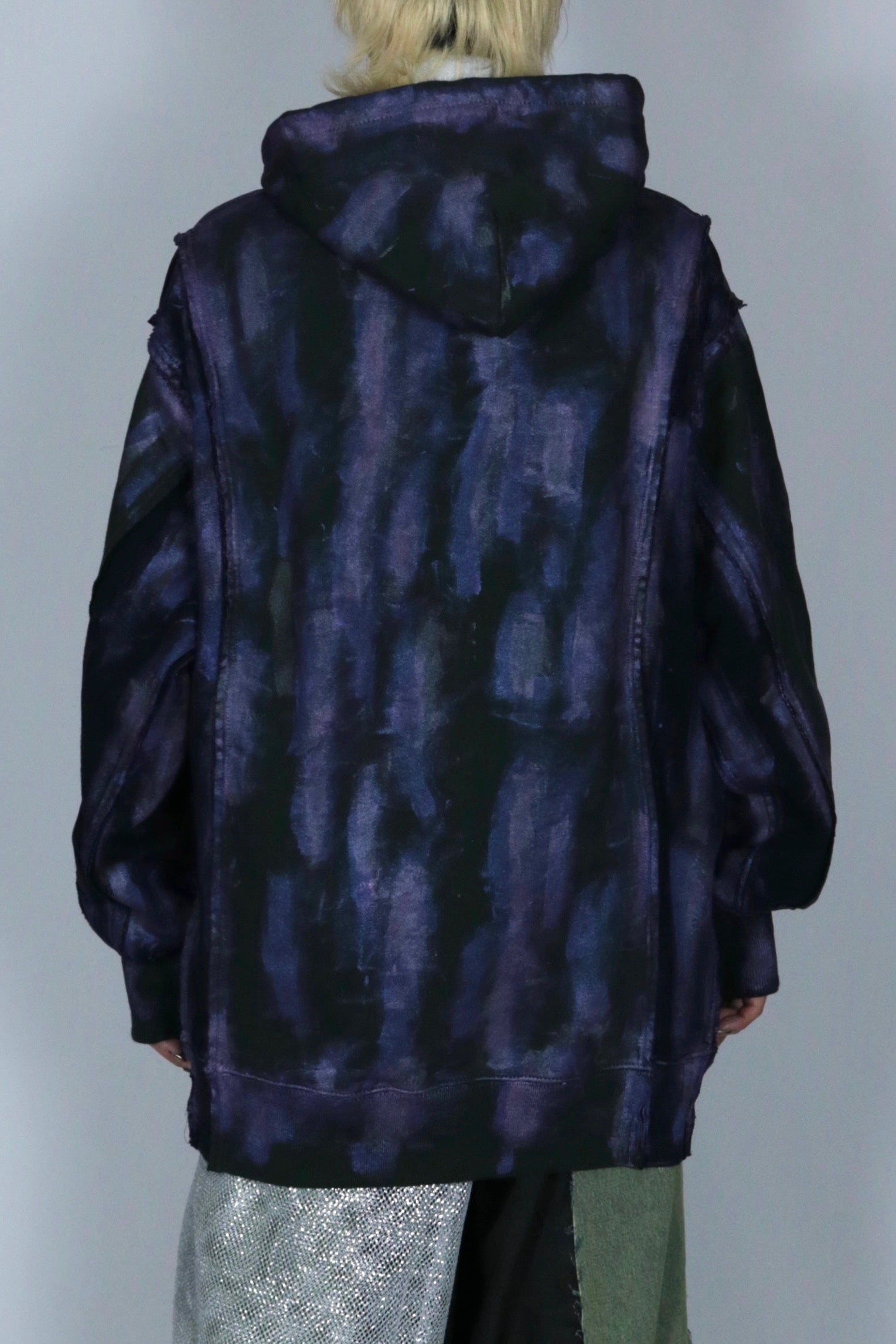 bi-color paint hoodie
