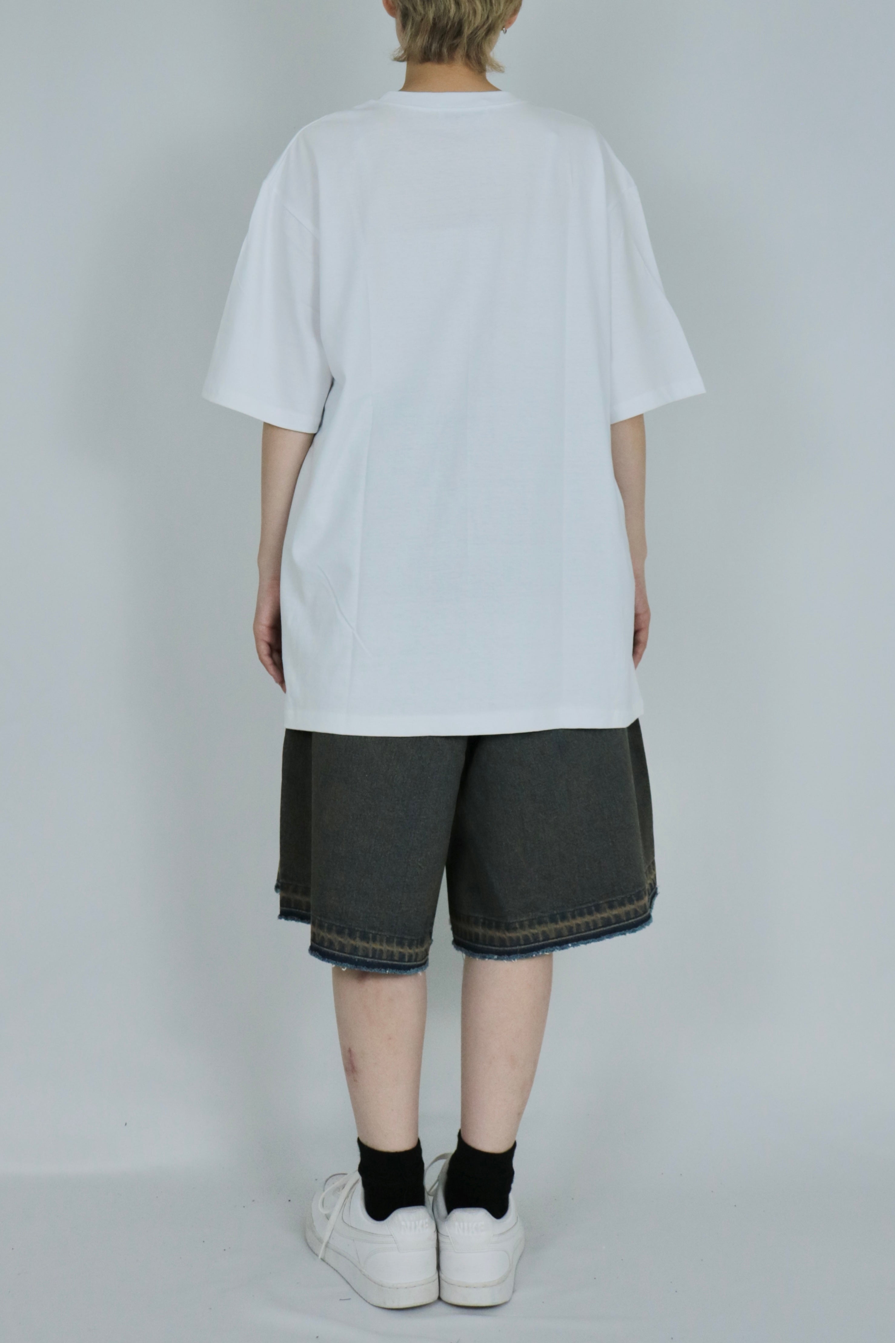 Cut off denim half pants