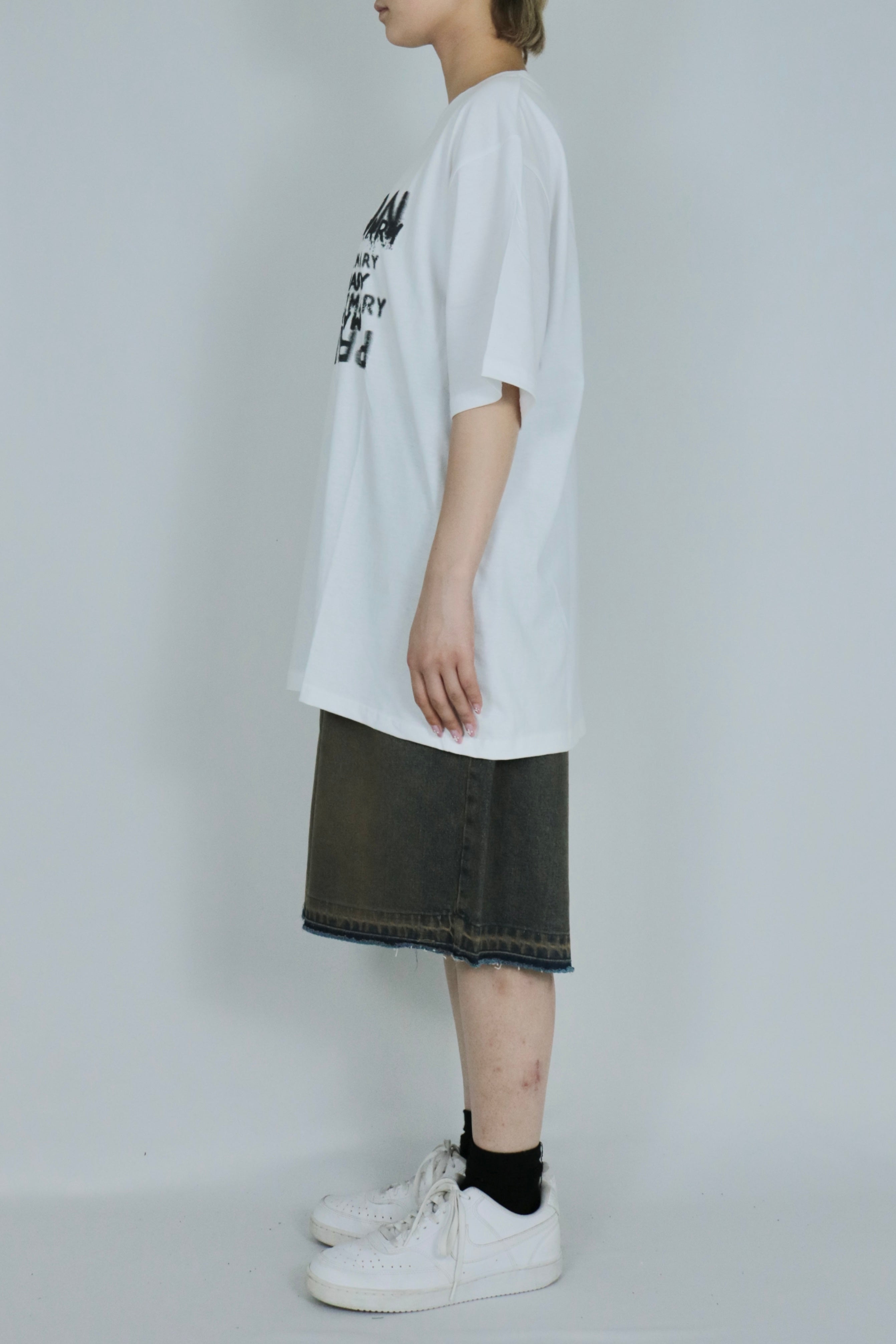 Cut off denim half pants