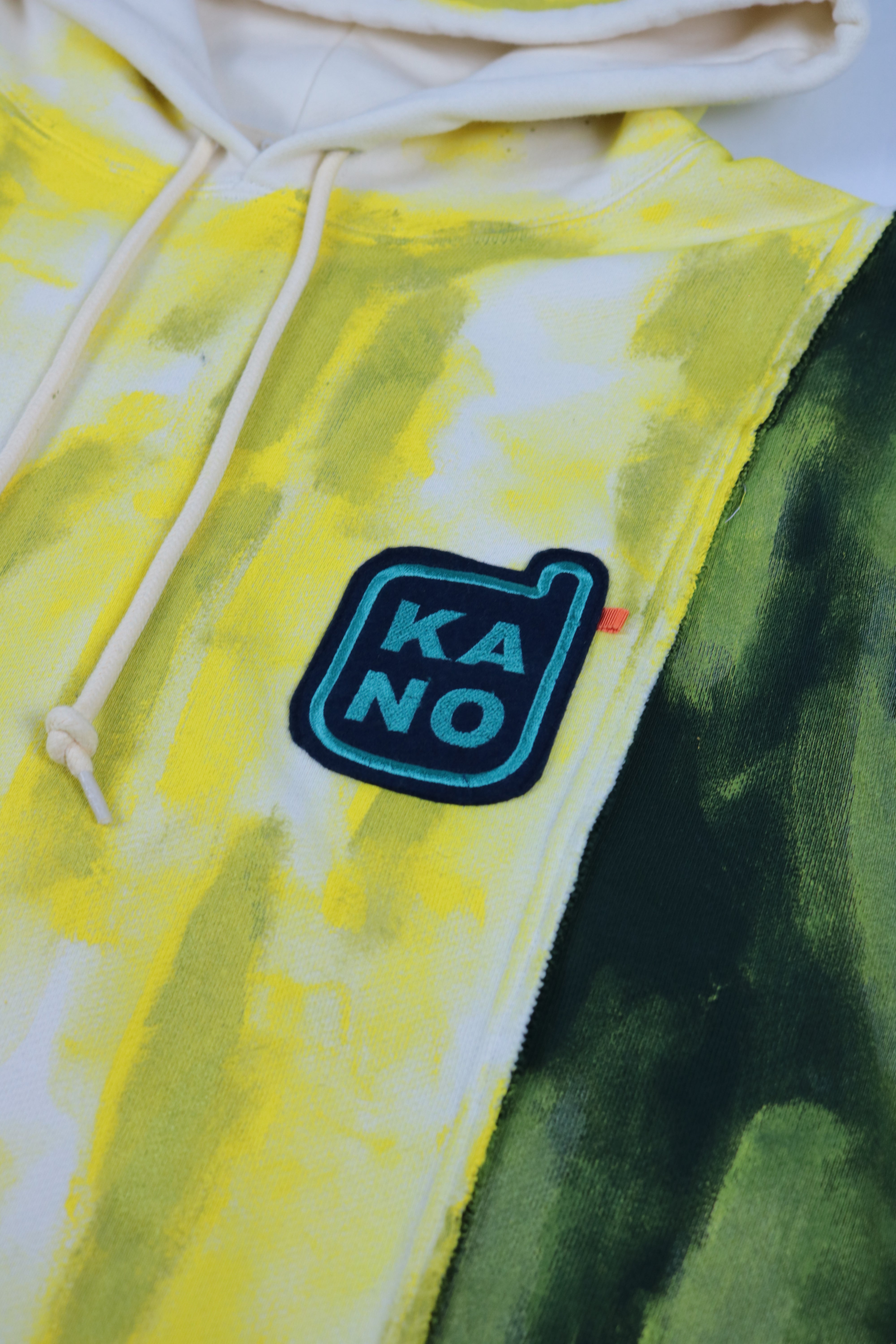 bi-color paint hoodie