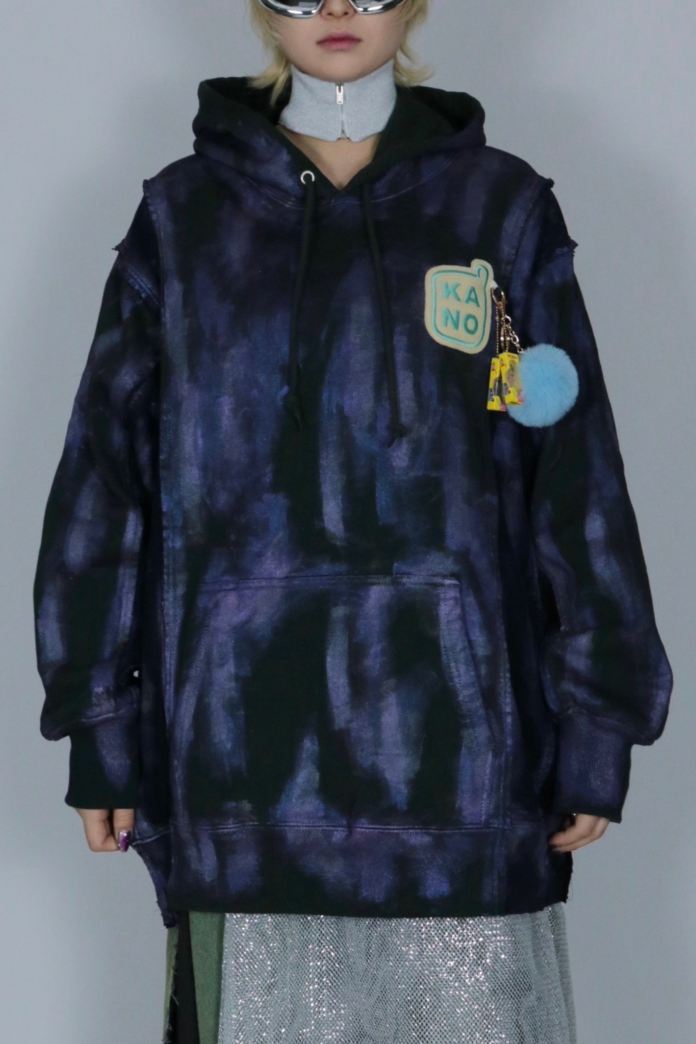 bi-color paint hoodie