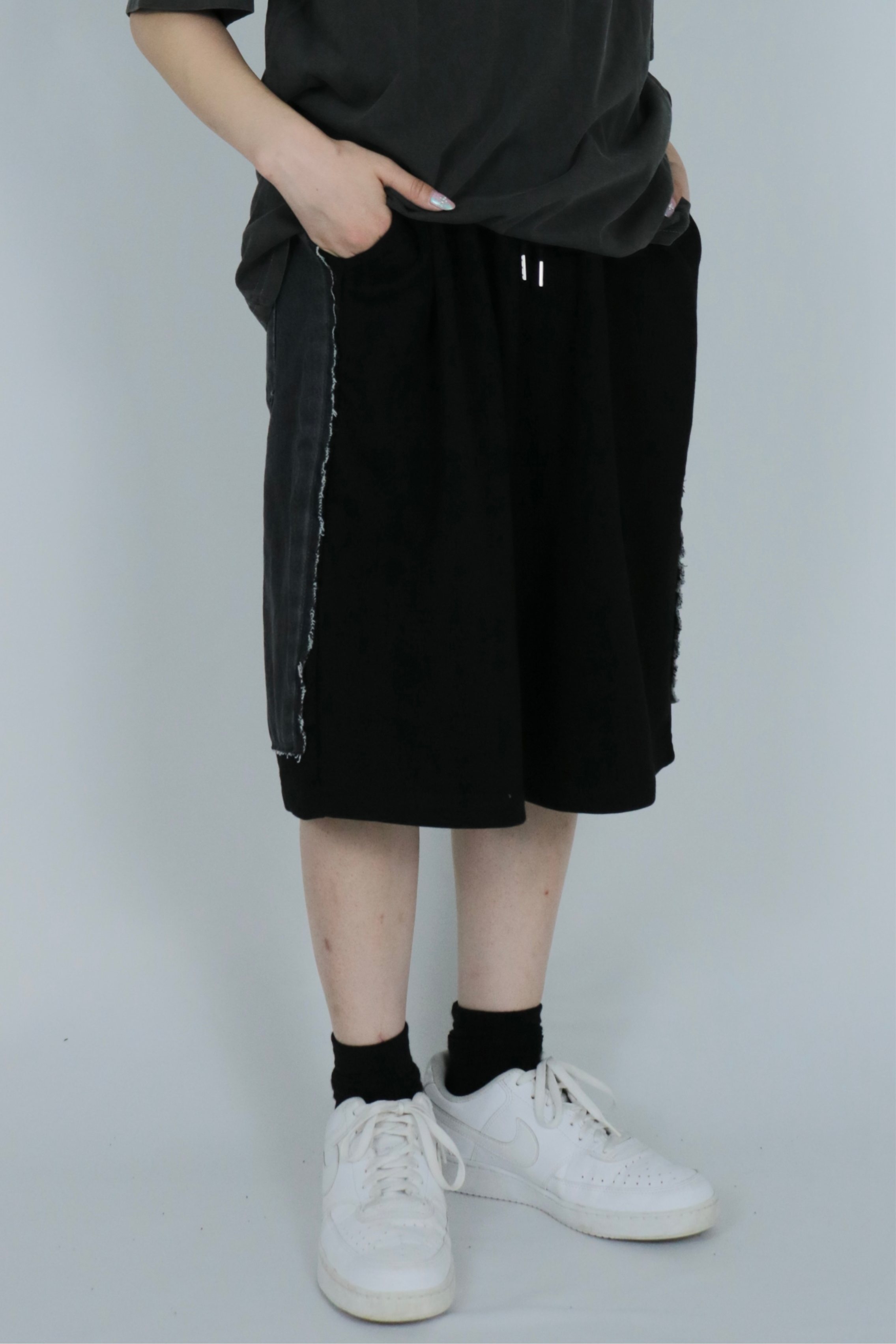 Bicolor design half pants
