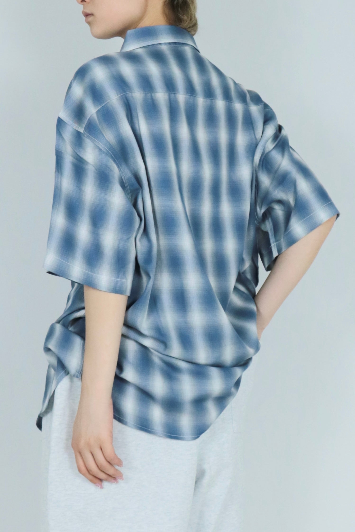 Shadow check half sleeve shirt