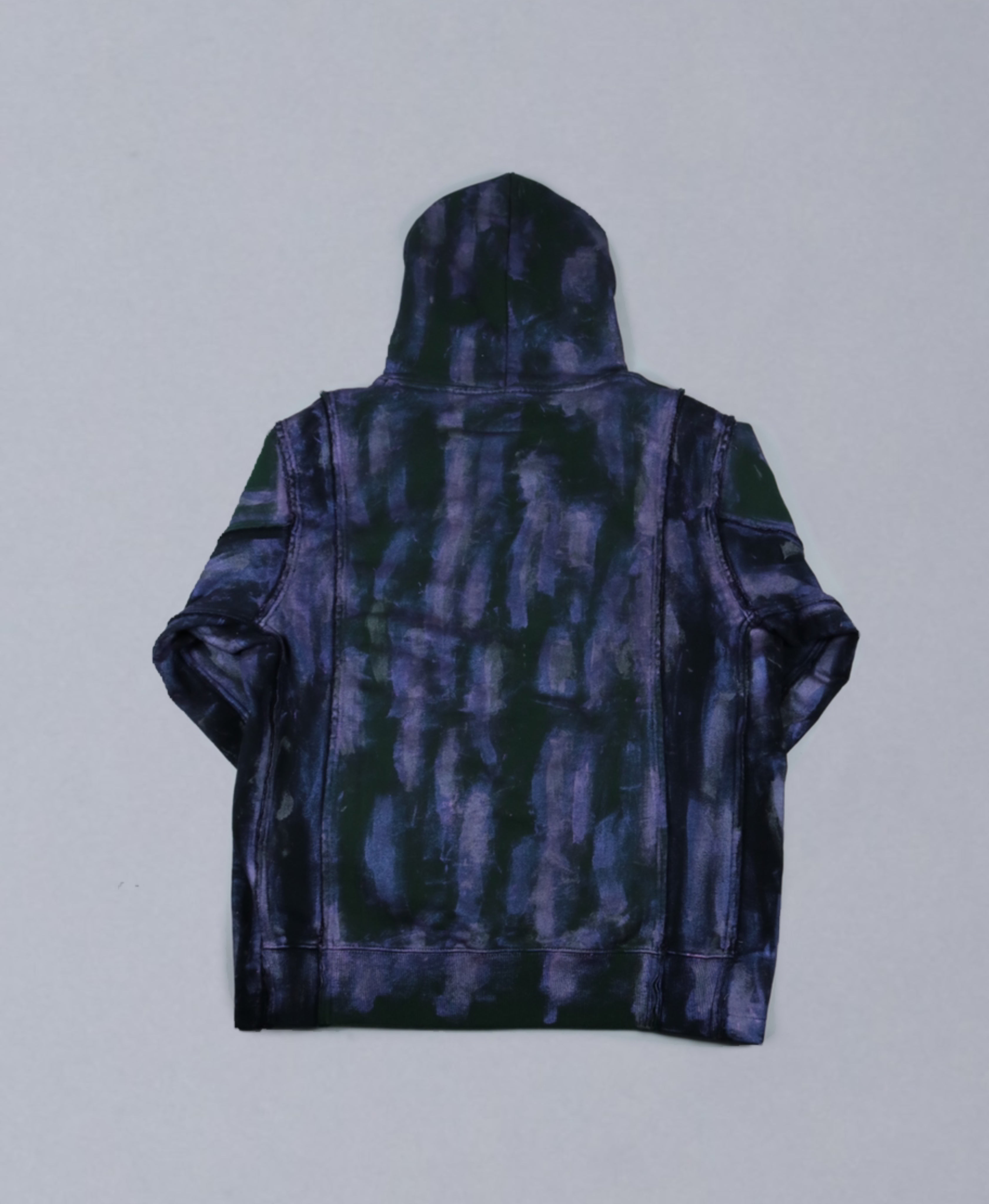 bi-color paint hoodie