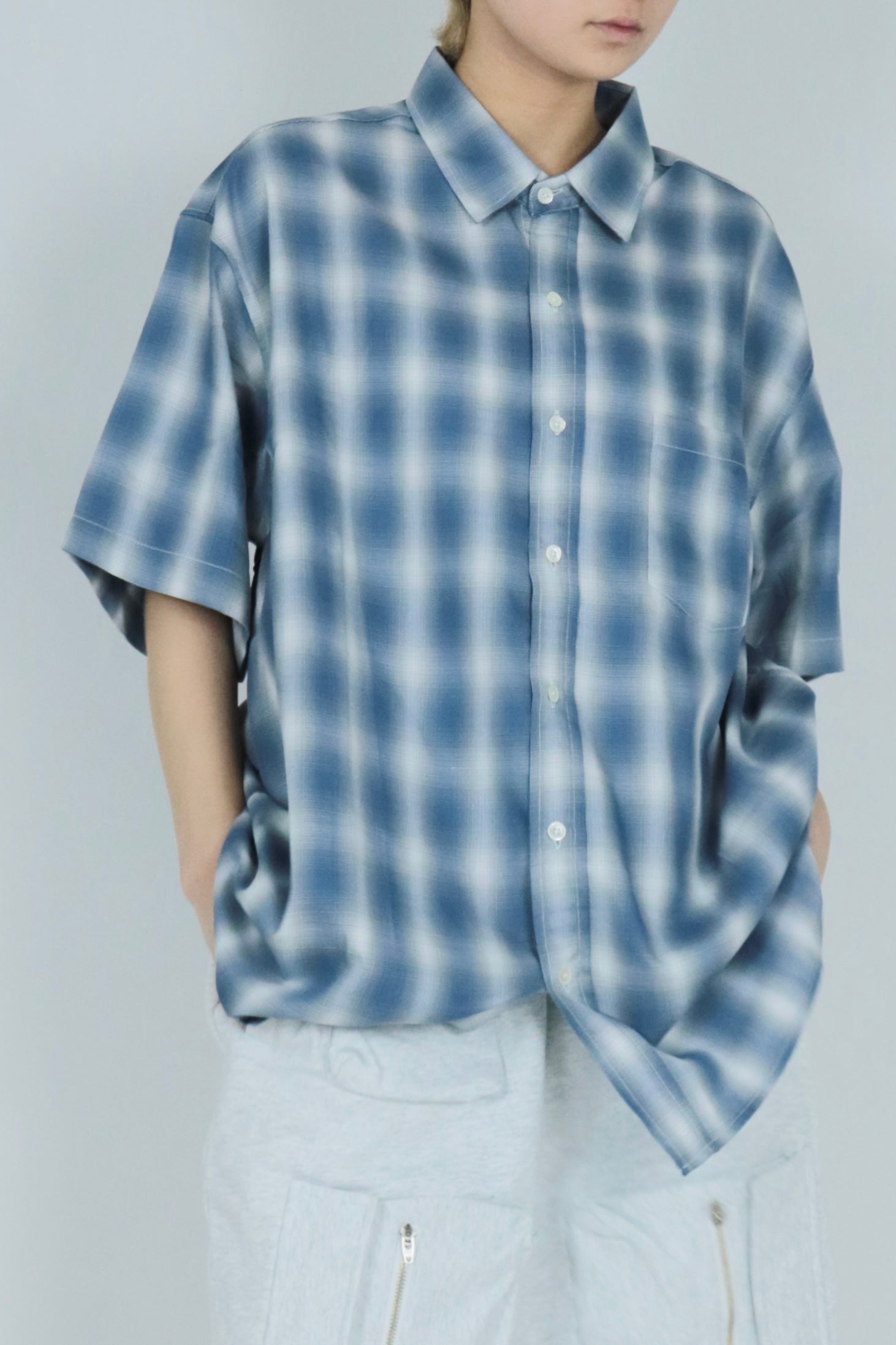 Shadow check half sleeve shirt