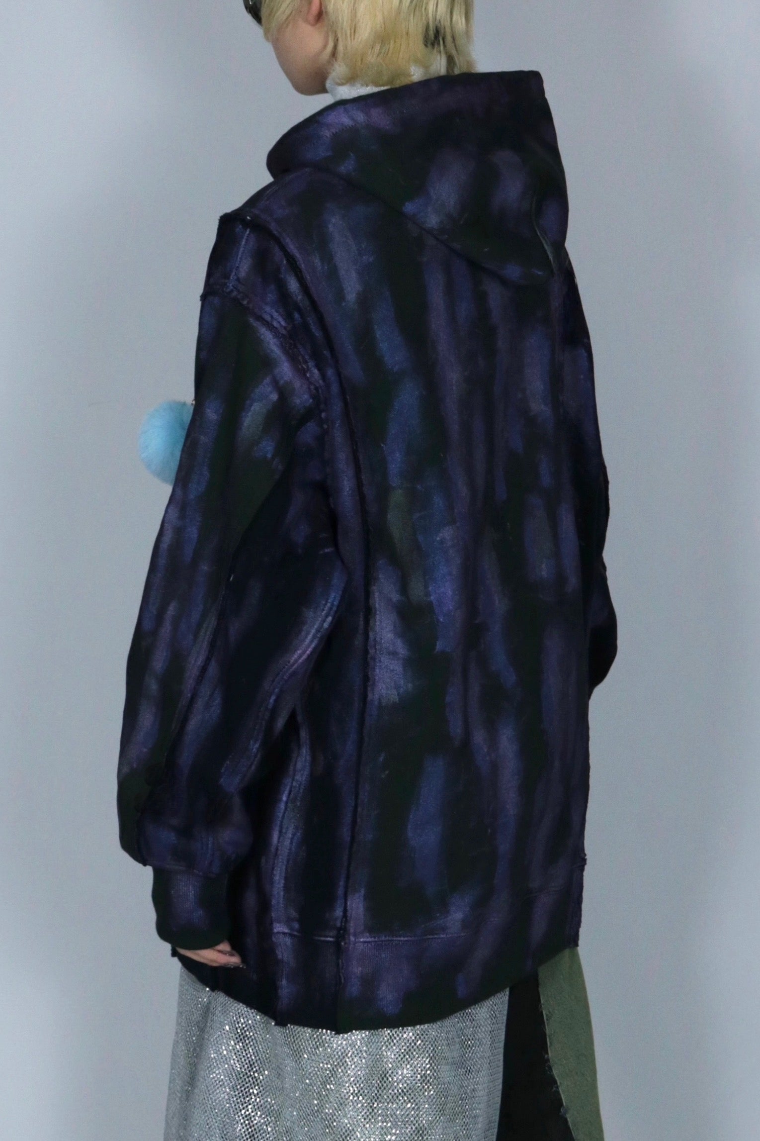 bi-color paint hoodie