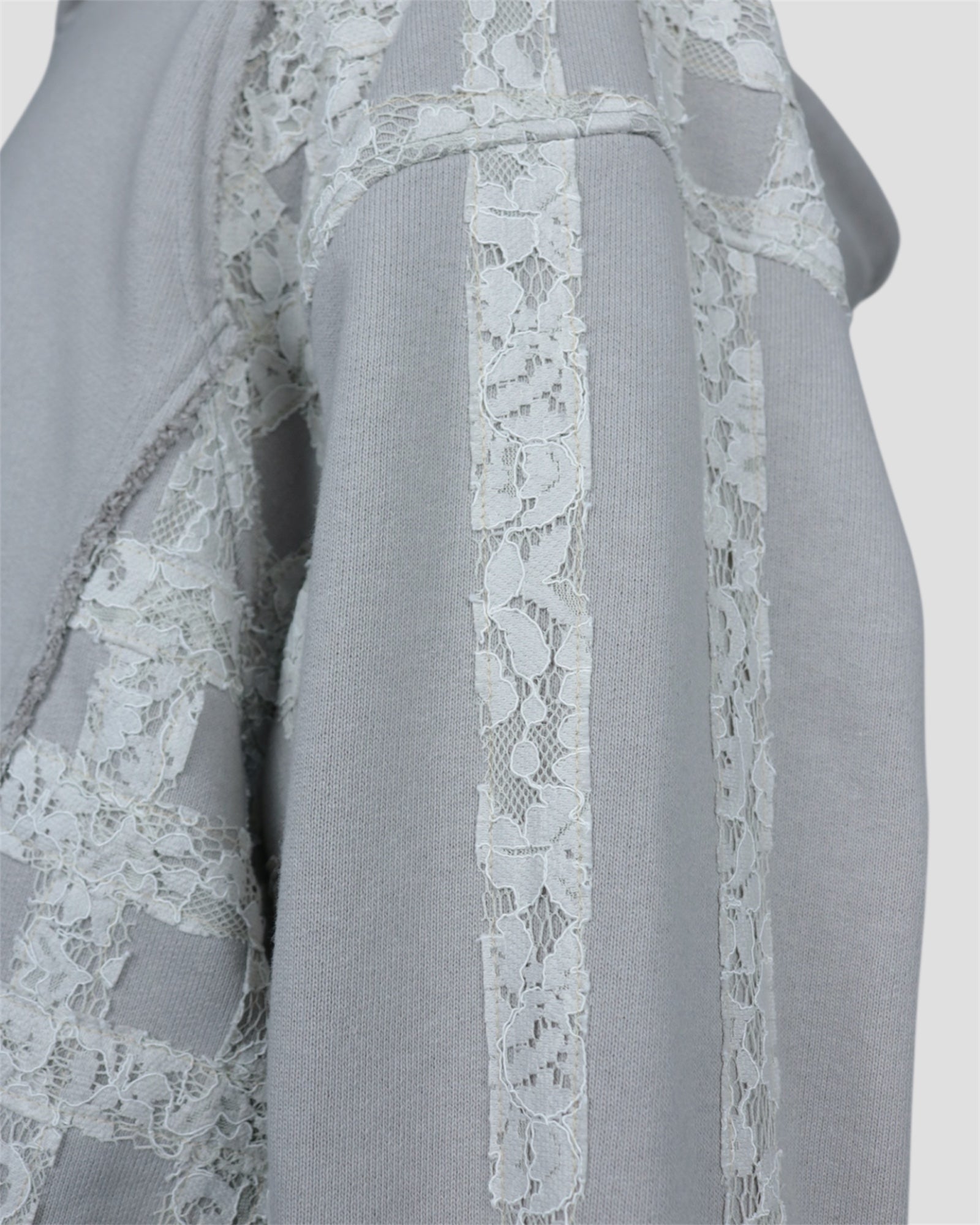 Check lace heavy weight pullover(Glay beige)