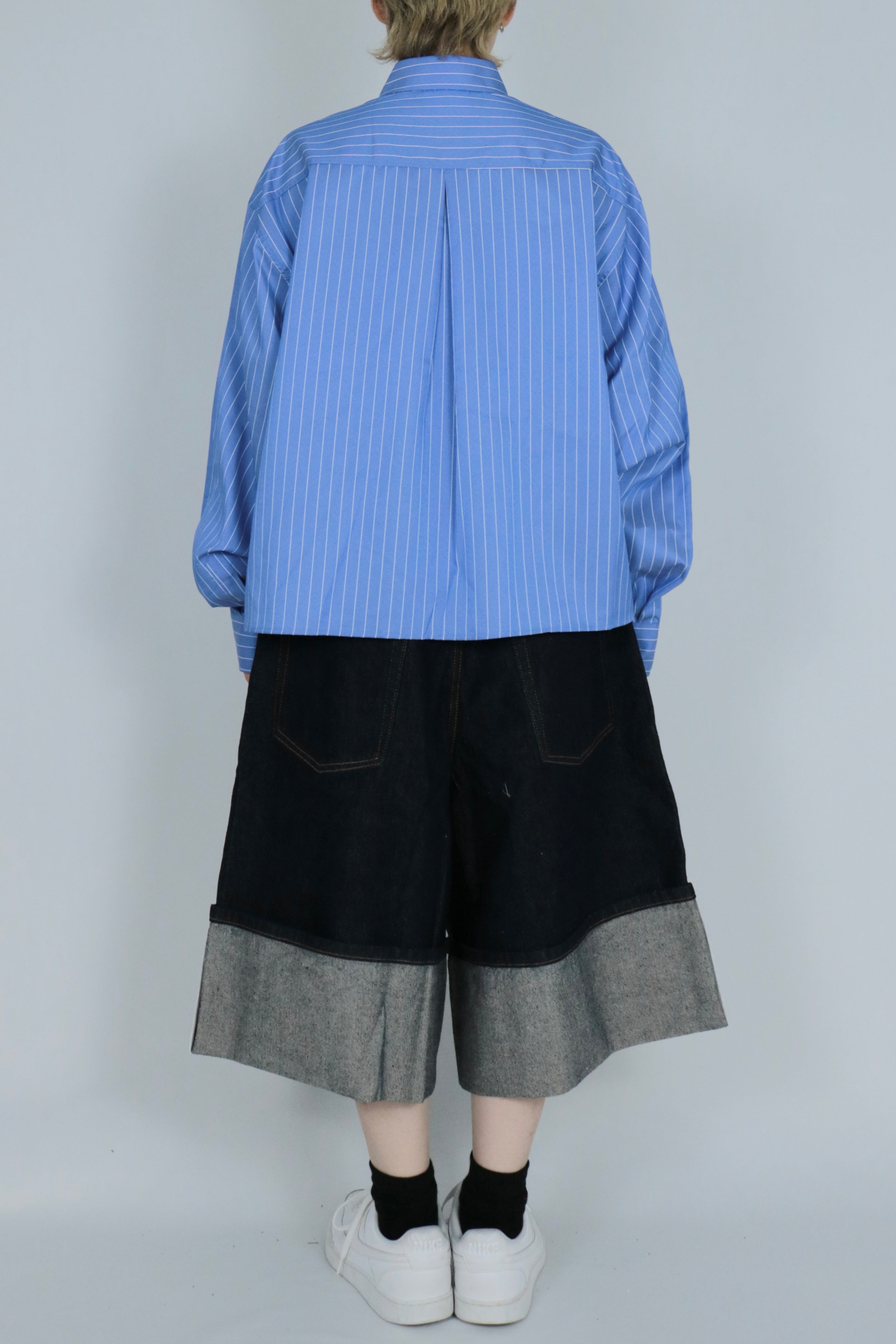 Roll up denim half pants