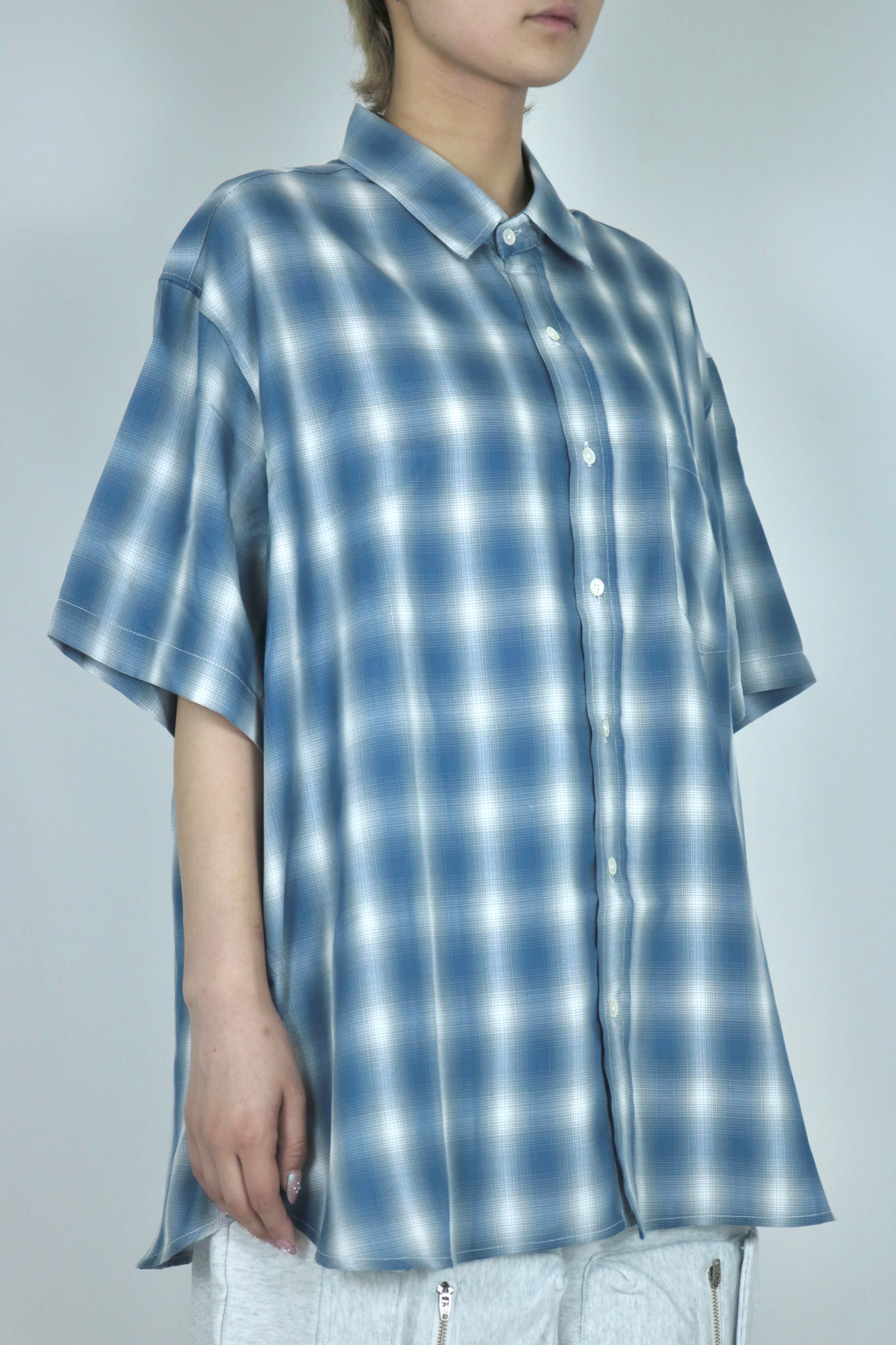 Shadow check half sleeve shirt