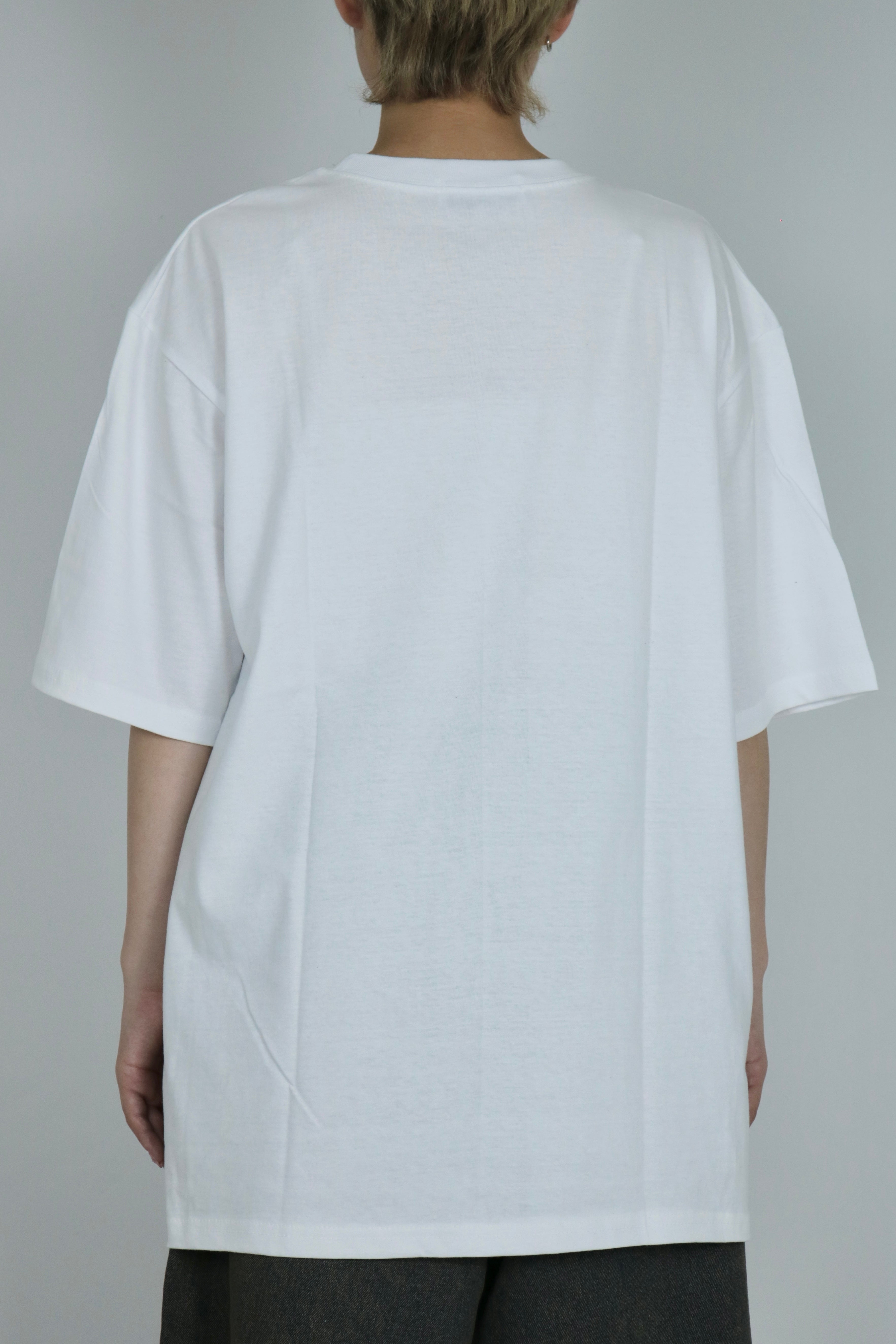English lettering over size T